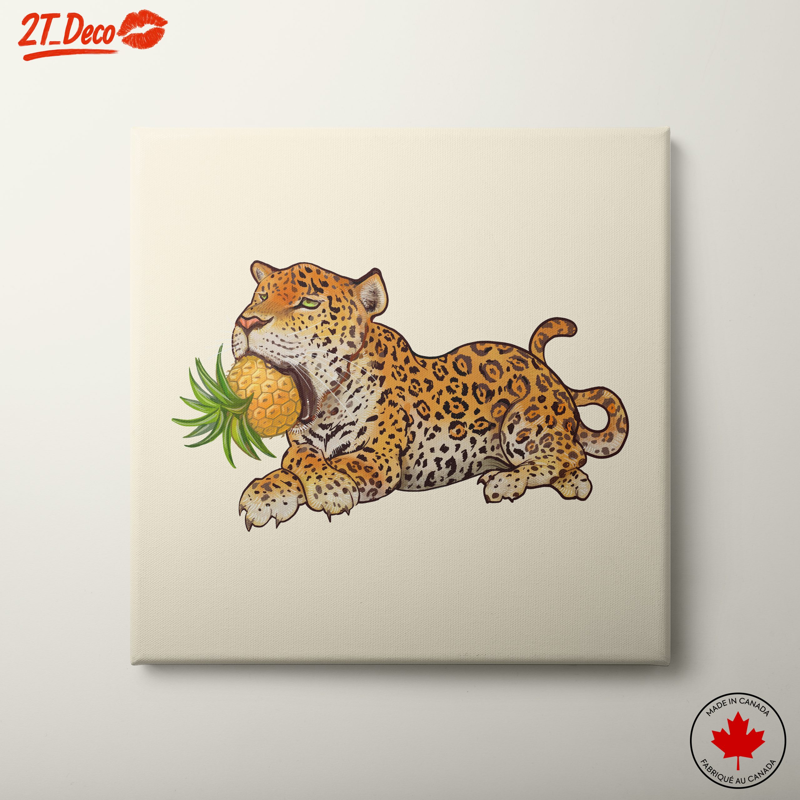 Leopard With Pineapple Illustration