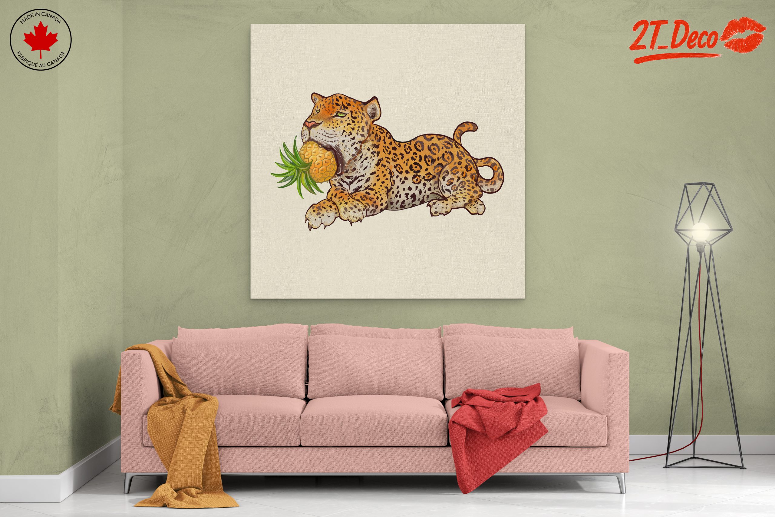Leopard With Pineapple Illustration - Image 2