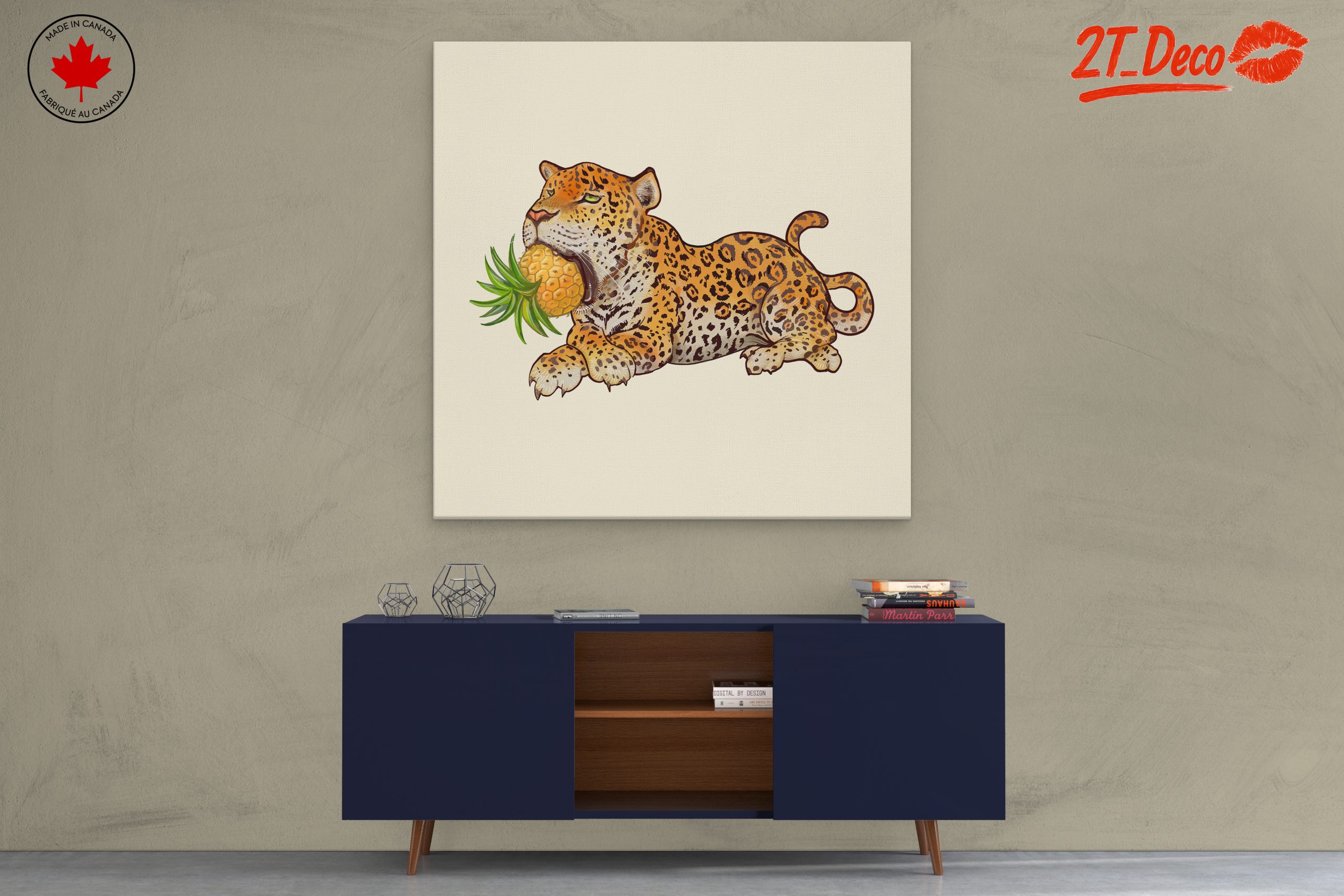 Leopard With Pineapple Illustration - Image 3