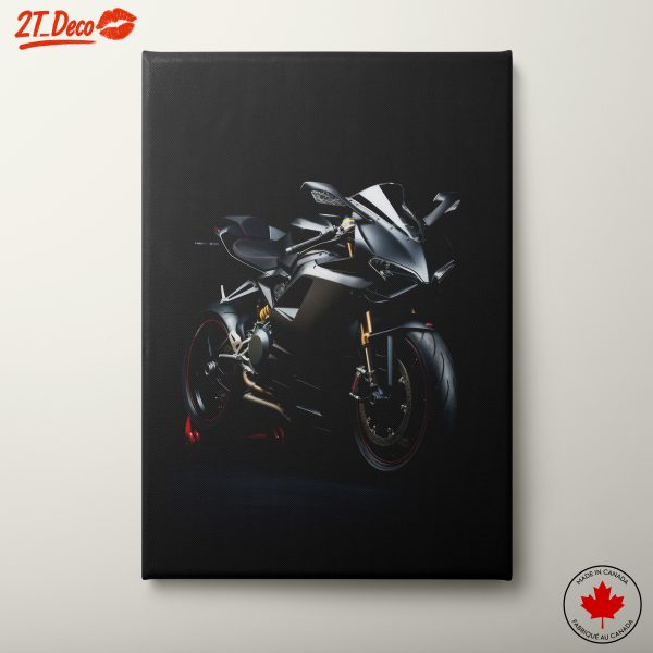 Sleek Black Motorcycle Art