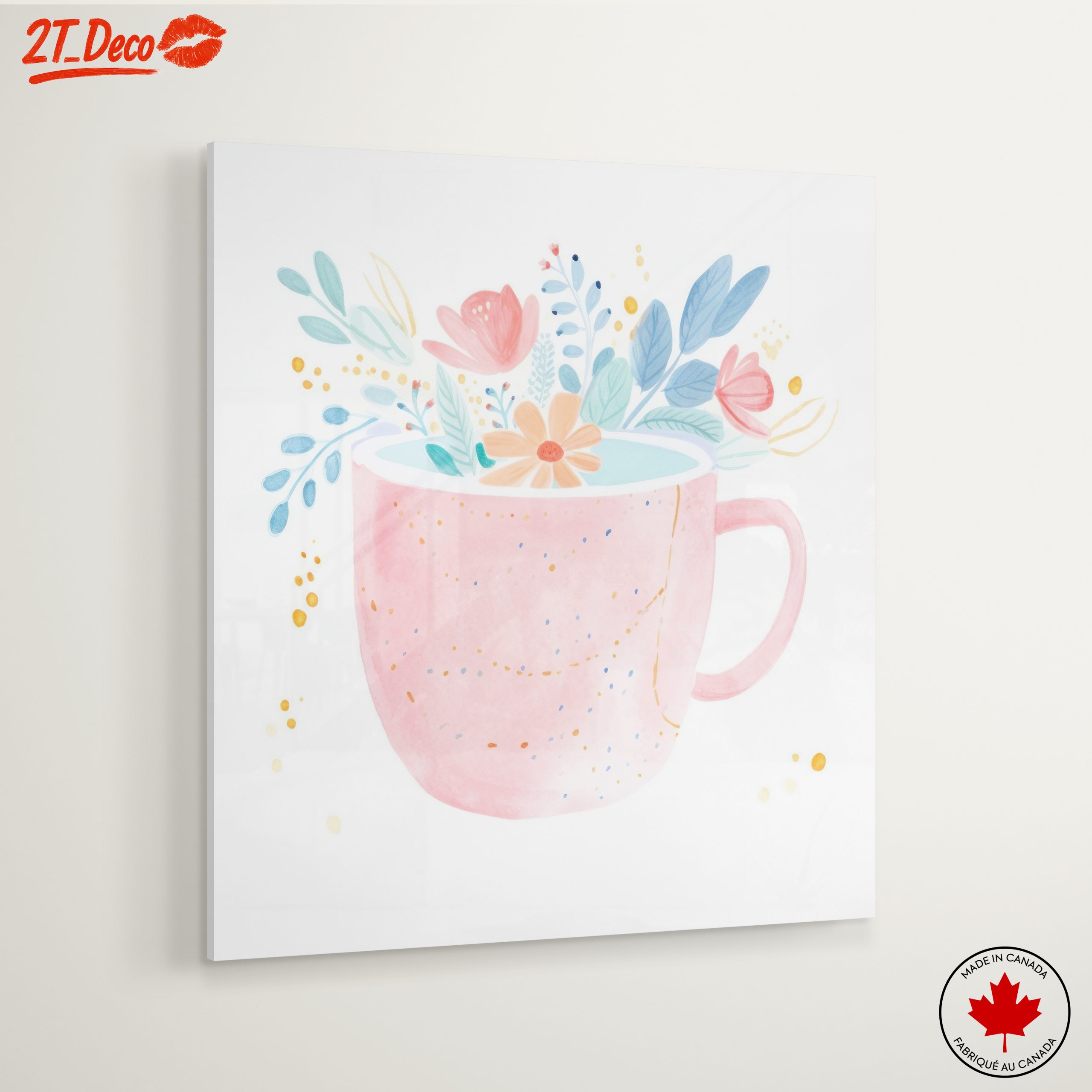 Stylized Botanical Art in Pink Cup - Image 6