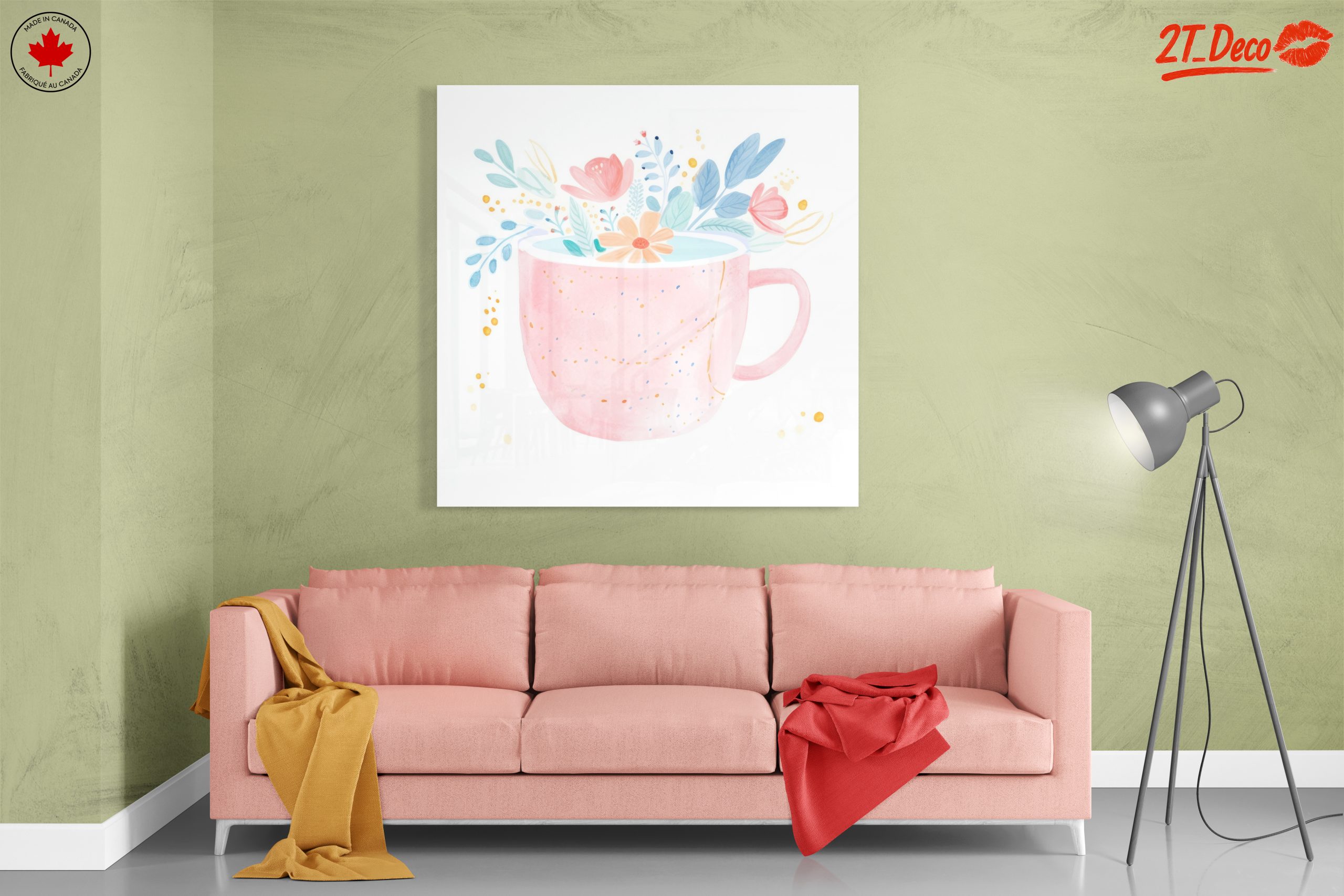 Stylized Botanical Art in Pink Cup - Image 7