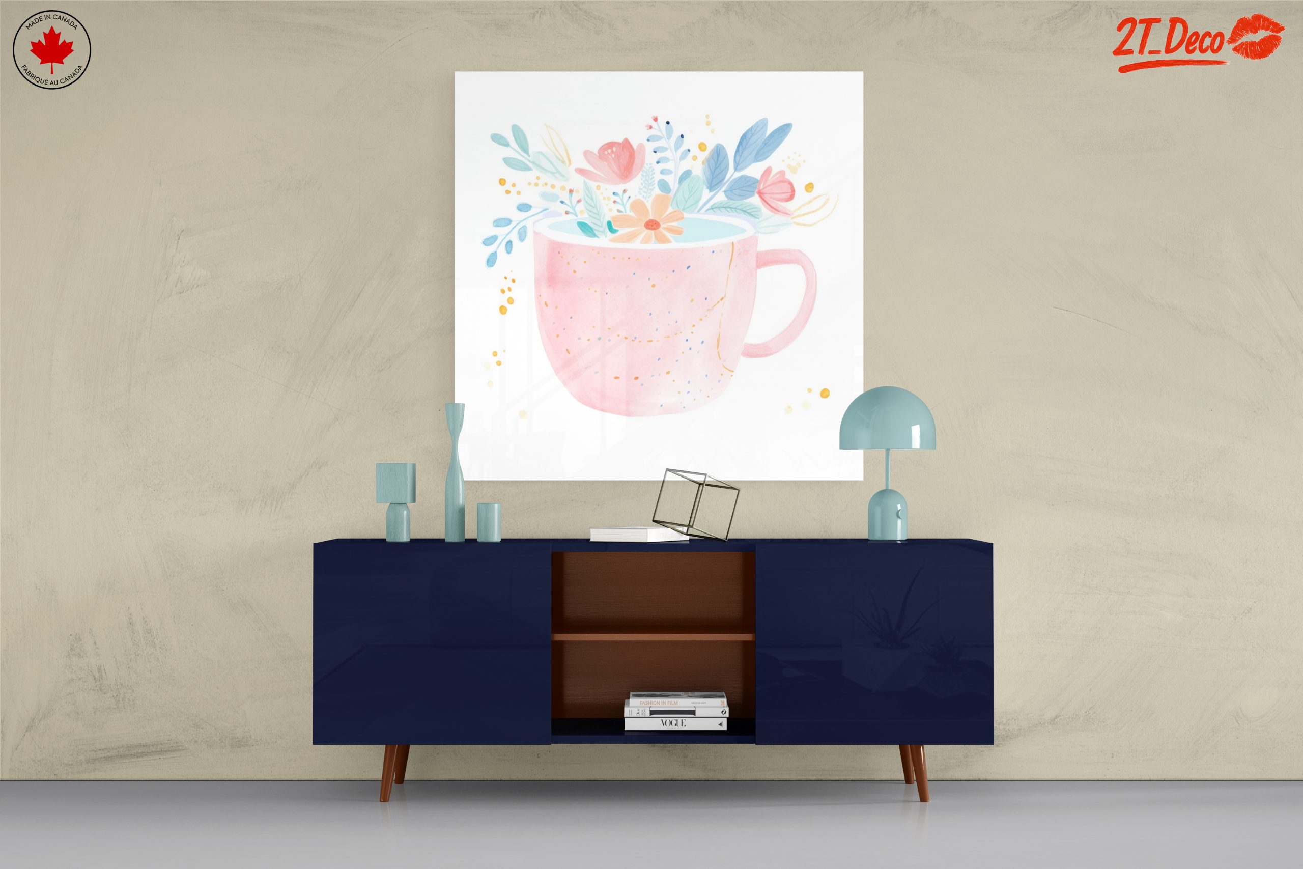 Stylized Botanical Art in Pink Cup - Image 8