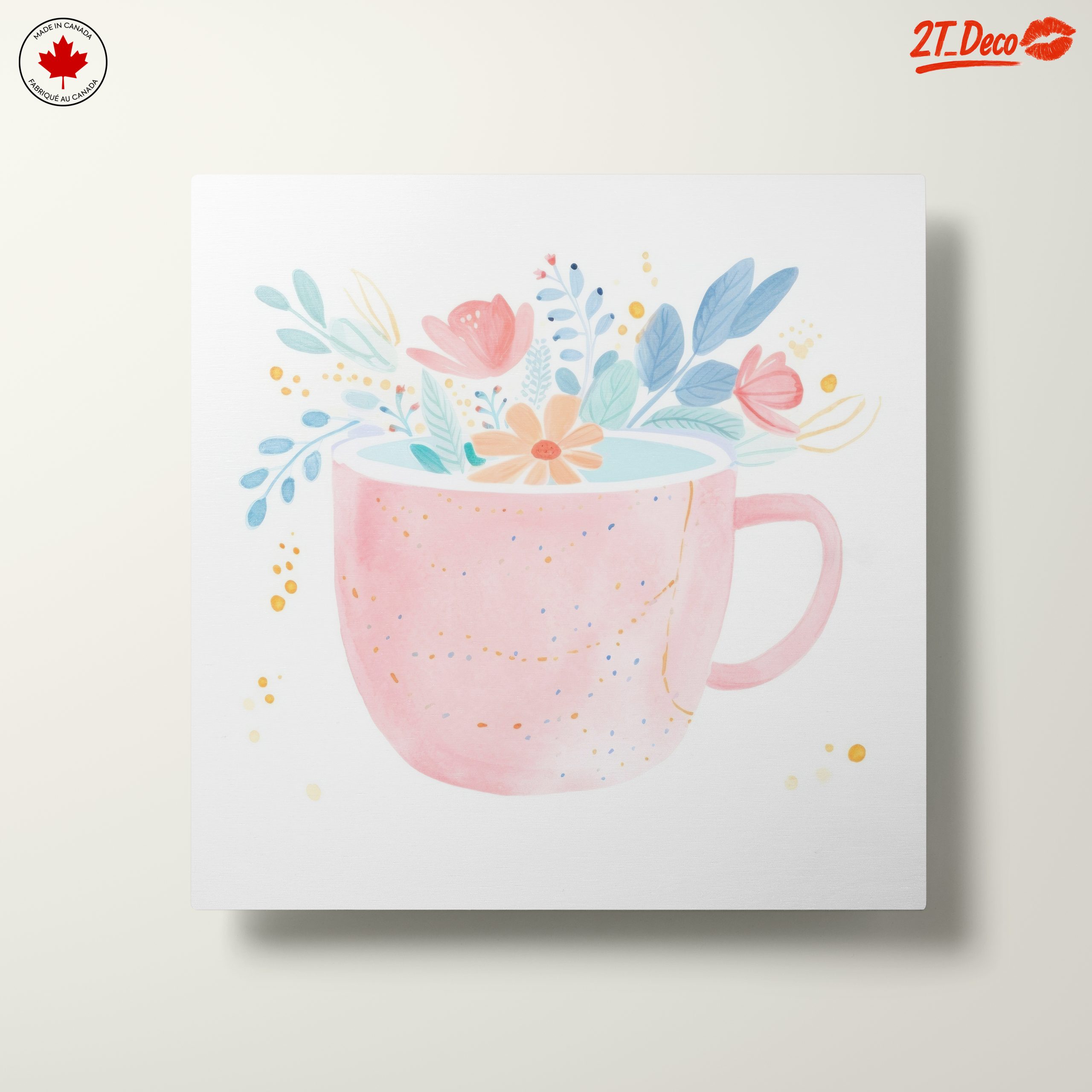 Stylized Botanical Art in Pink Cup - Image 10
