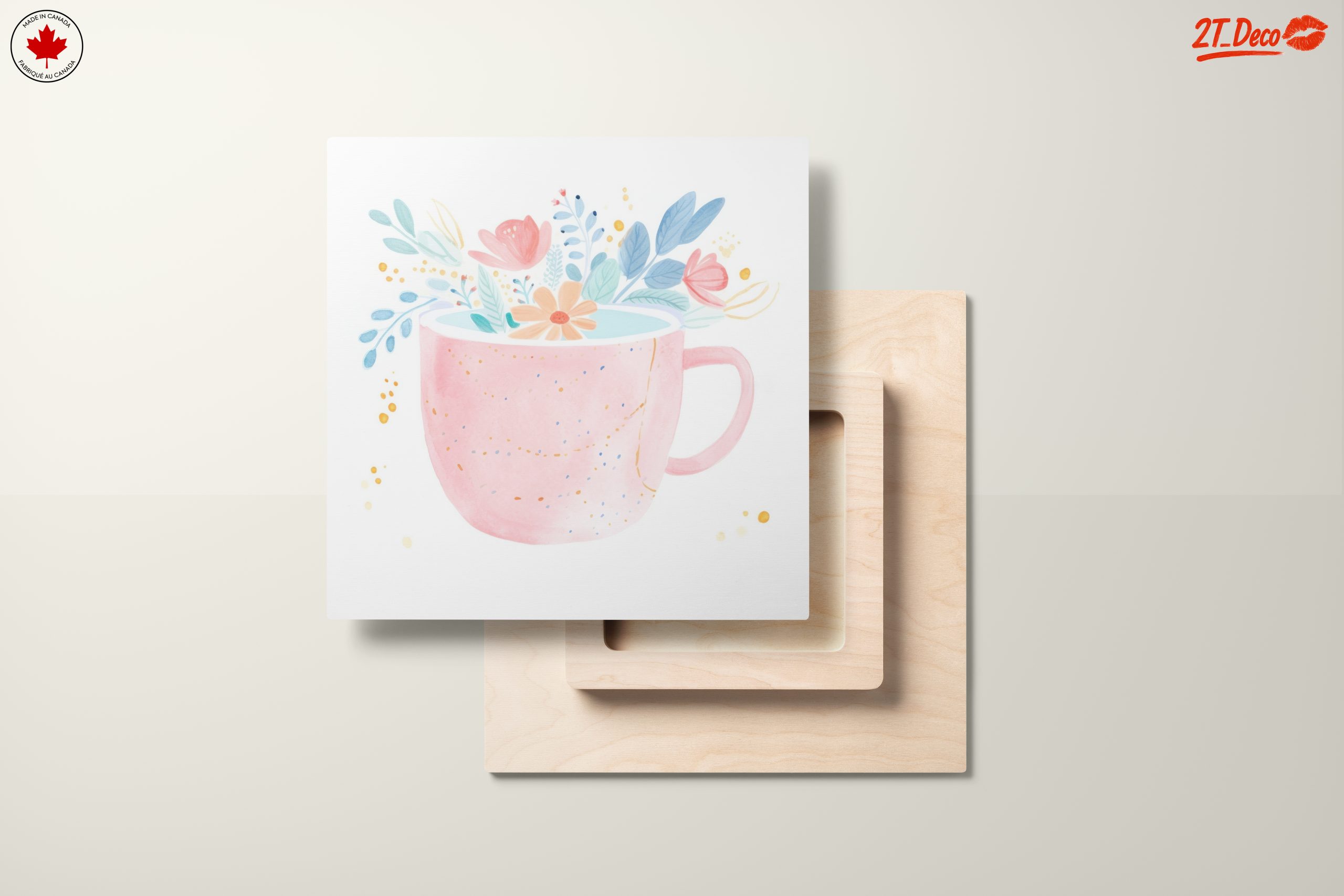 Stylized Botanical Art in Pink Cup - Image 11
