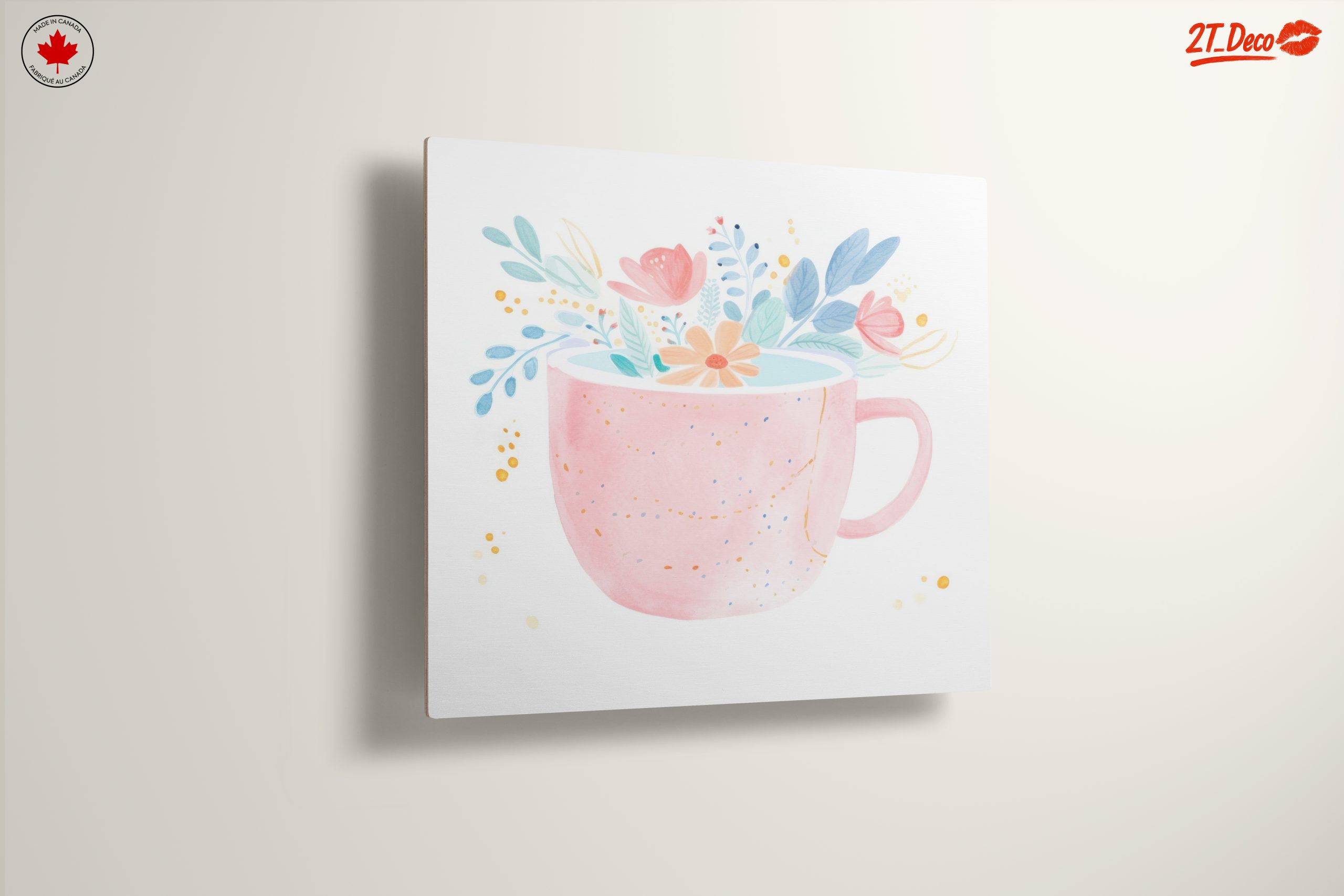 Stylized Botanical Art in Pink Cup - Image 13