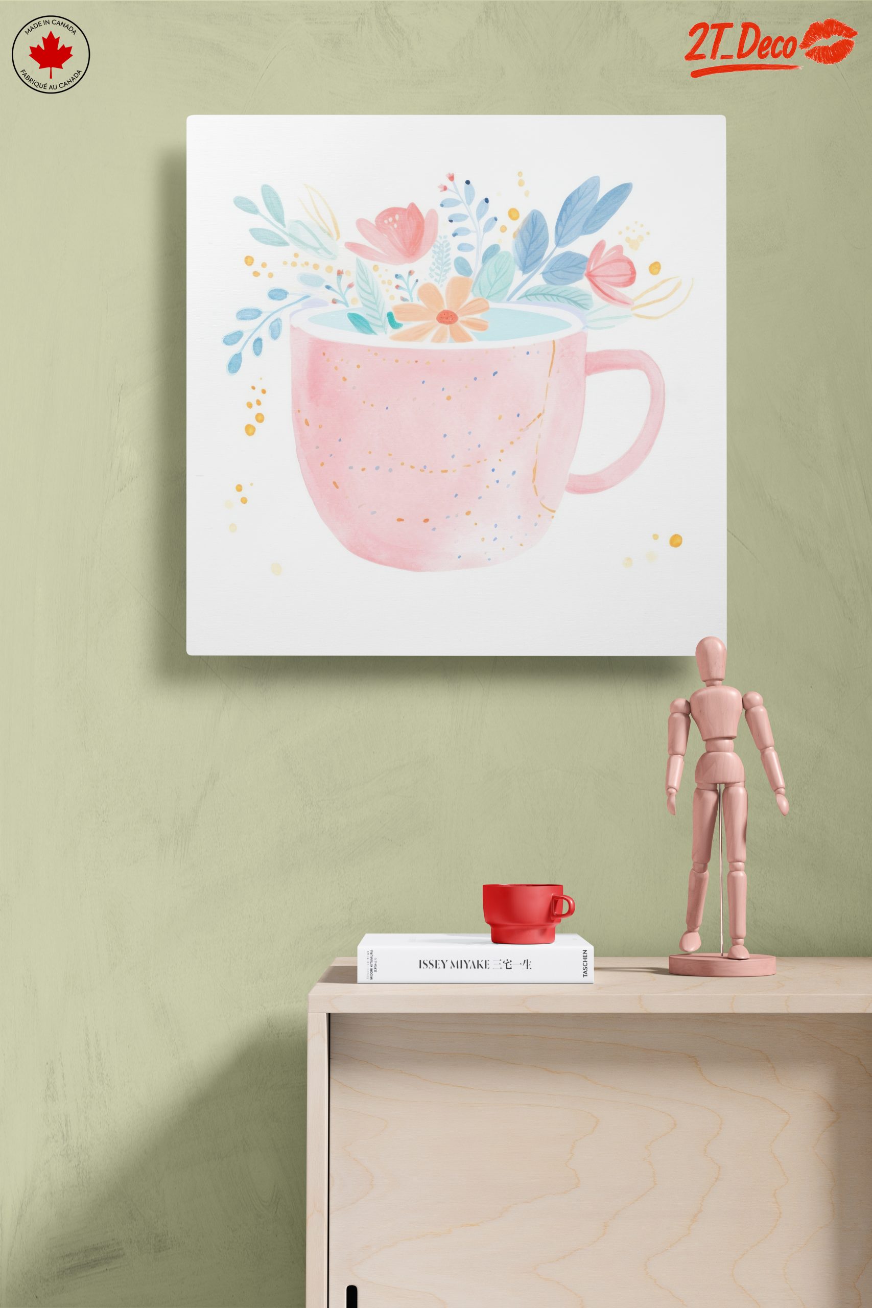Stylized Botanical Art in Pink Cup - Image 14