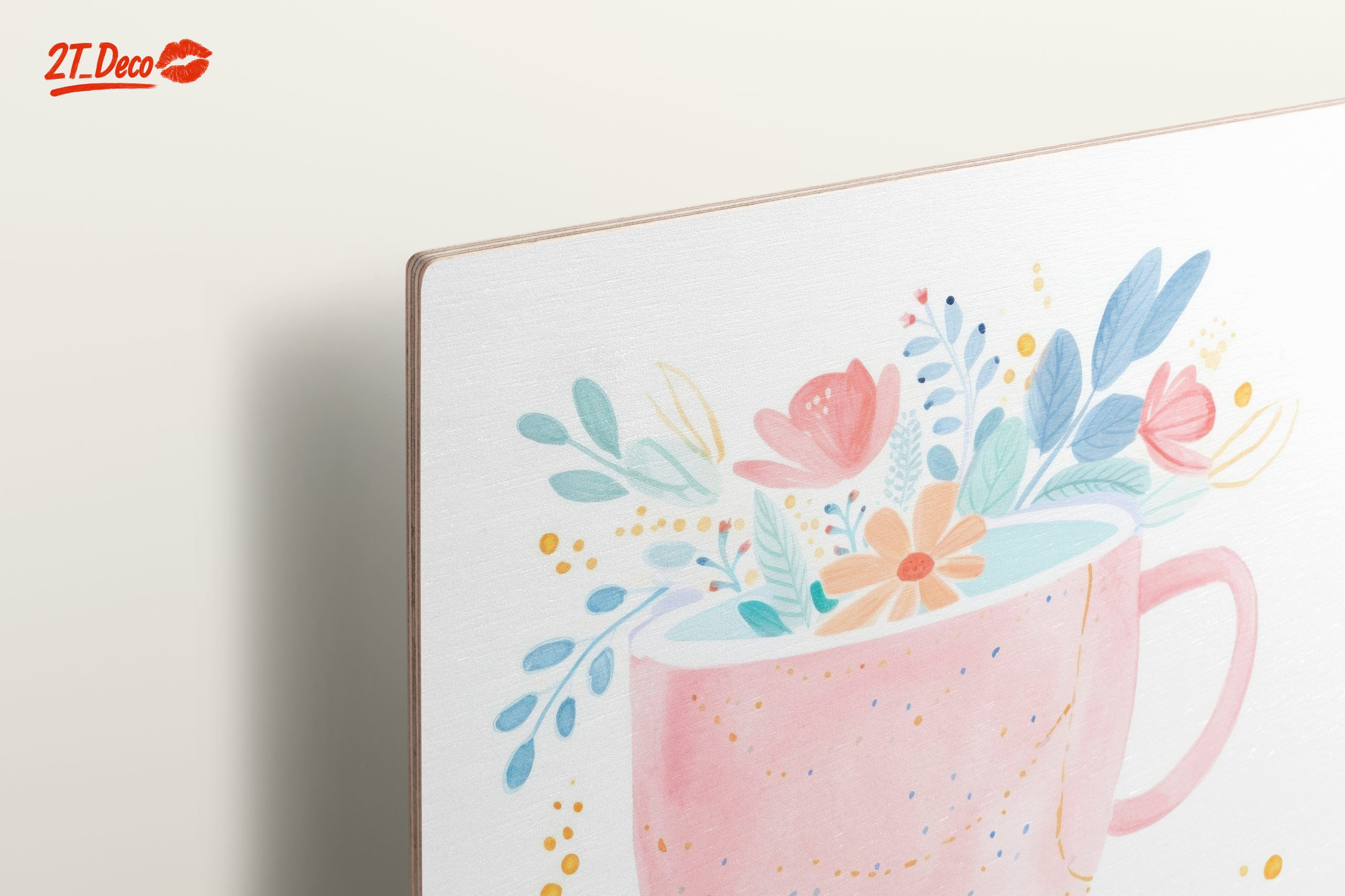 Stylized Botanical Art in Pink Cup - Image 15