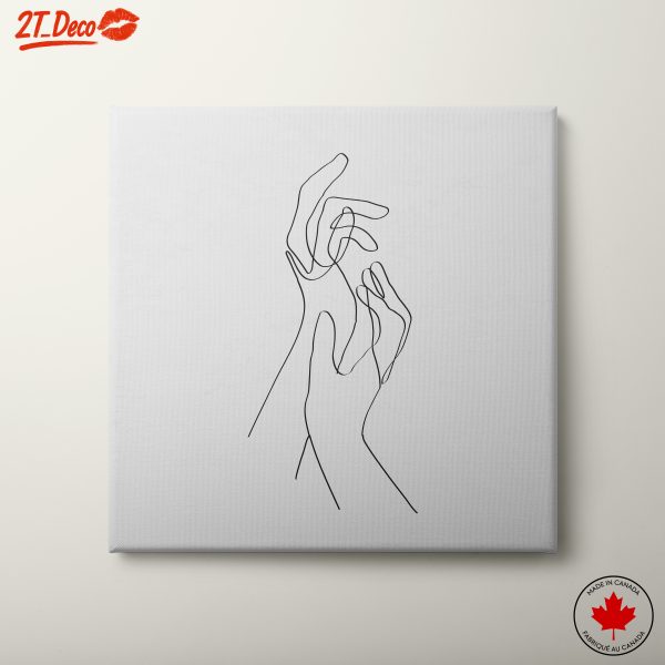 Minimalist Hands Line Drawing Art