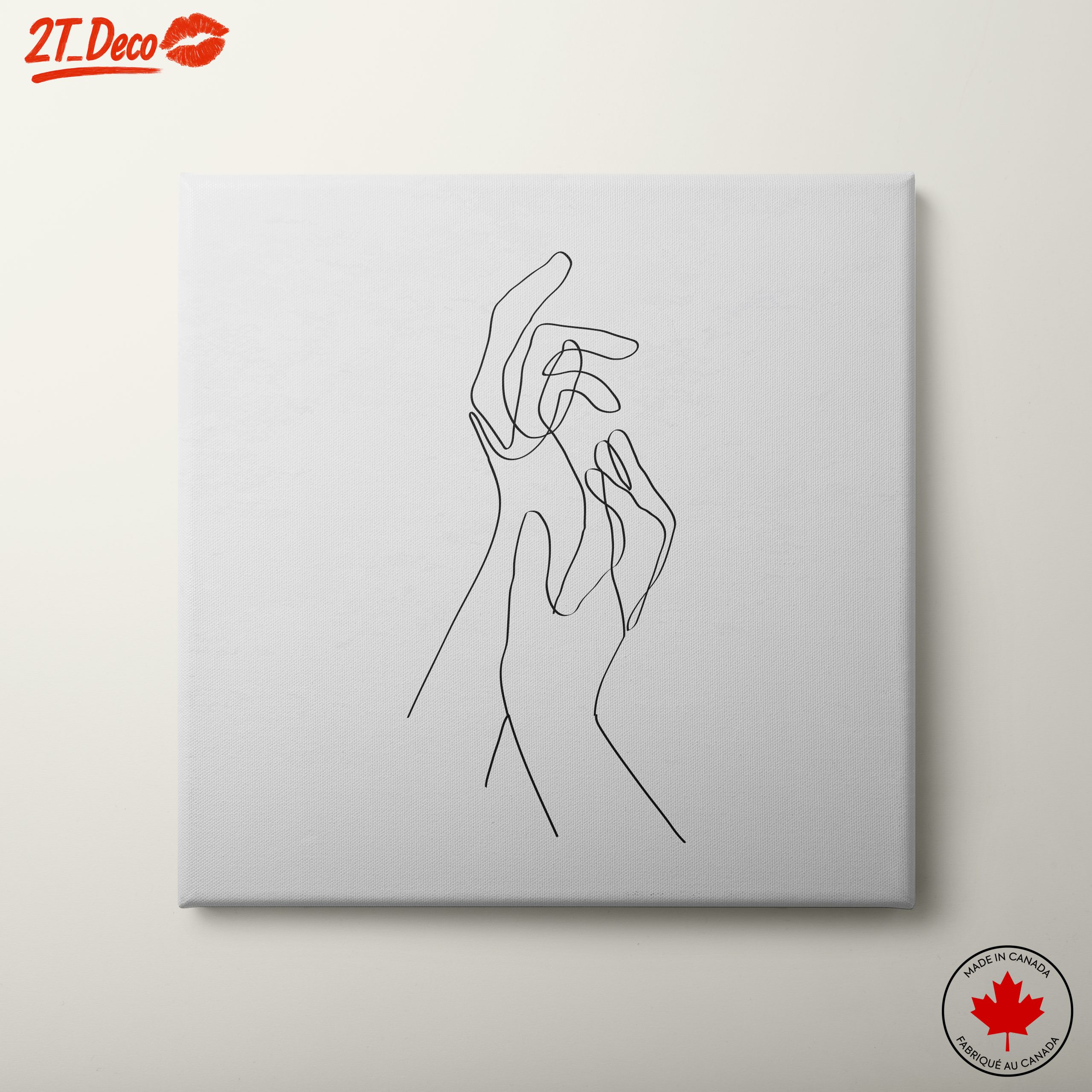 Minimalist Hands Line Drawing Art