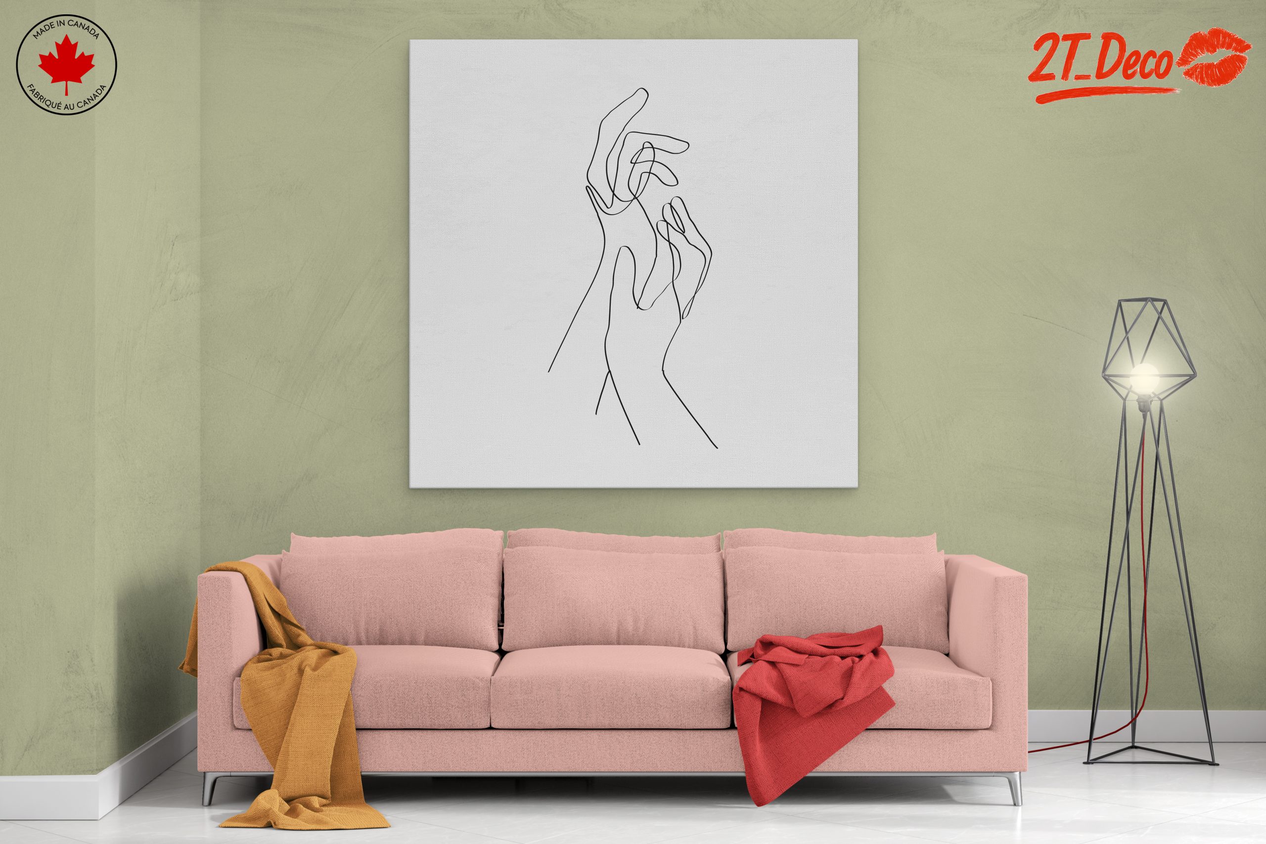 Minimalist Hands Line Drawing Art - Image 2