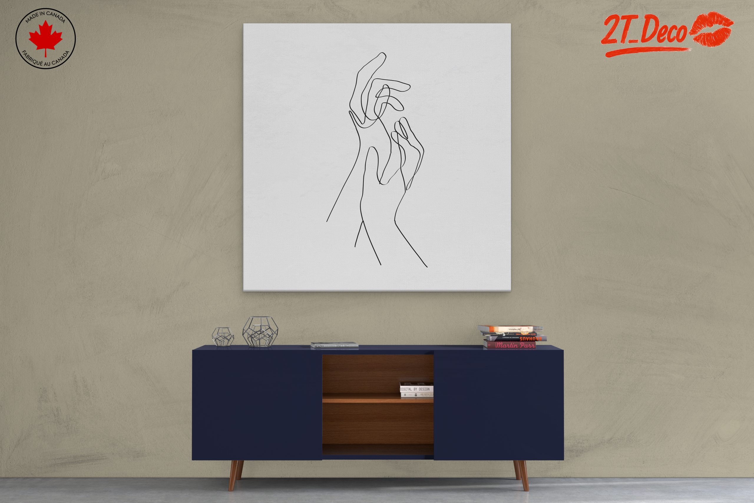 Minimalist Hands Line Drawing Art - Image 3