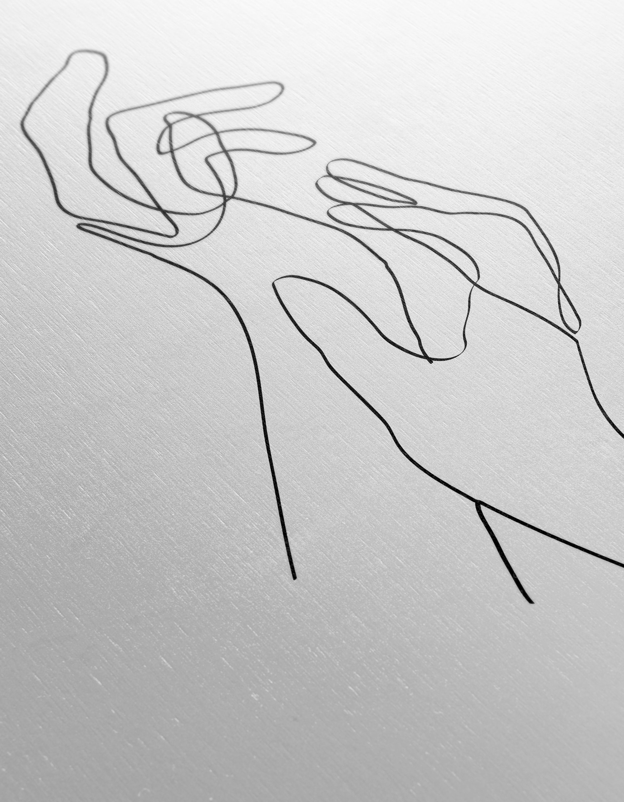 Minimalist Hands Line Drawing Art - Image 12