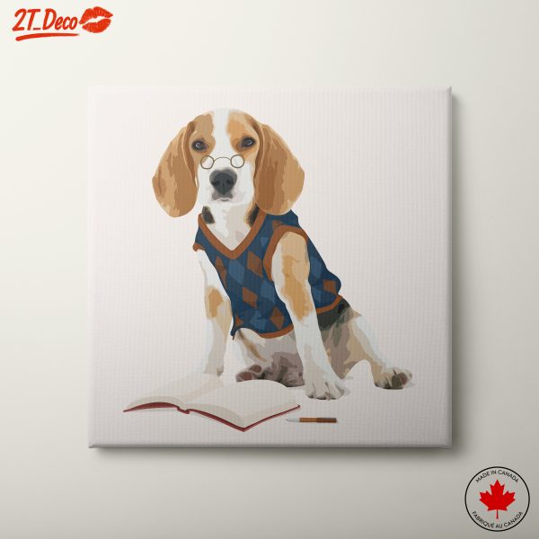 Whimsical Beagle in Scholar Outfit