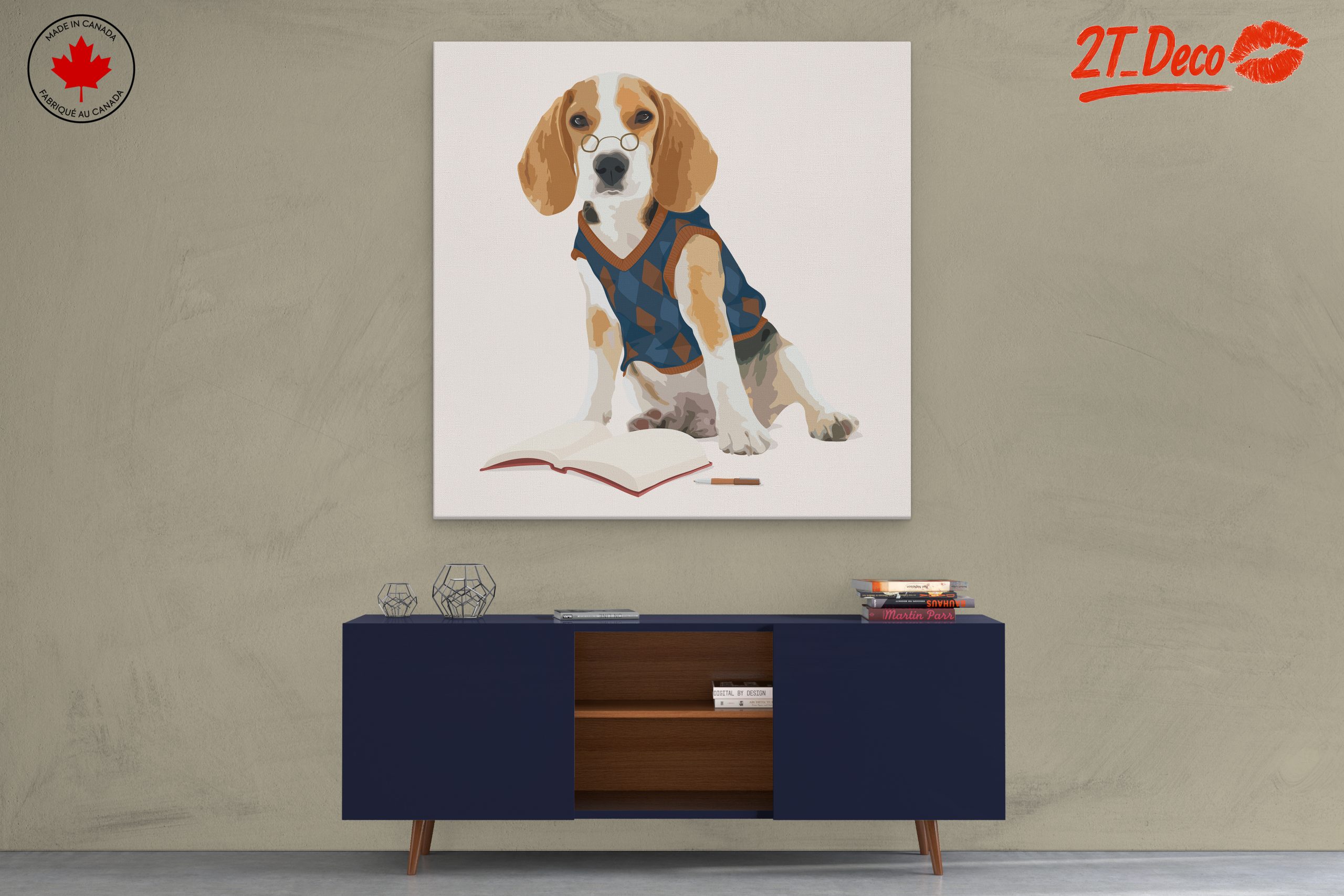 Whimsical Beagle in Scholar Outfit - Image 3