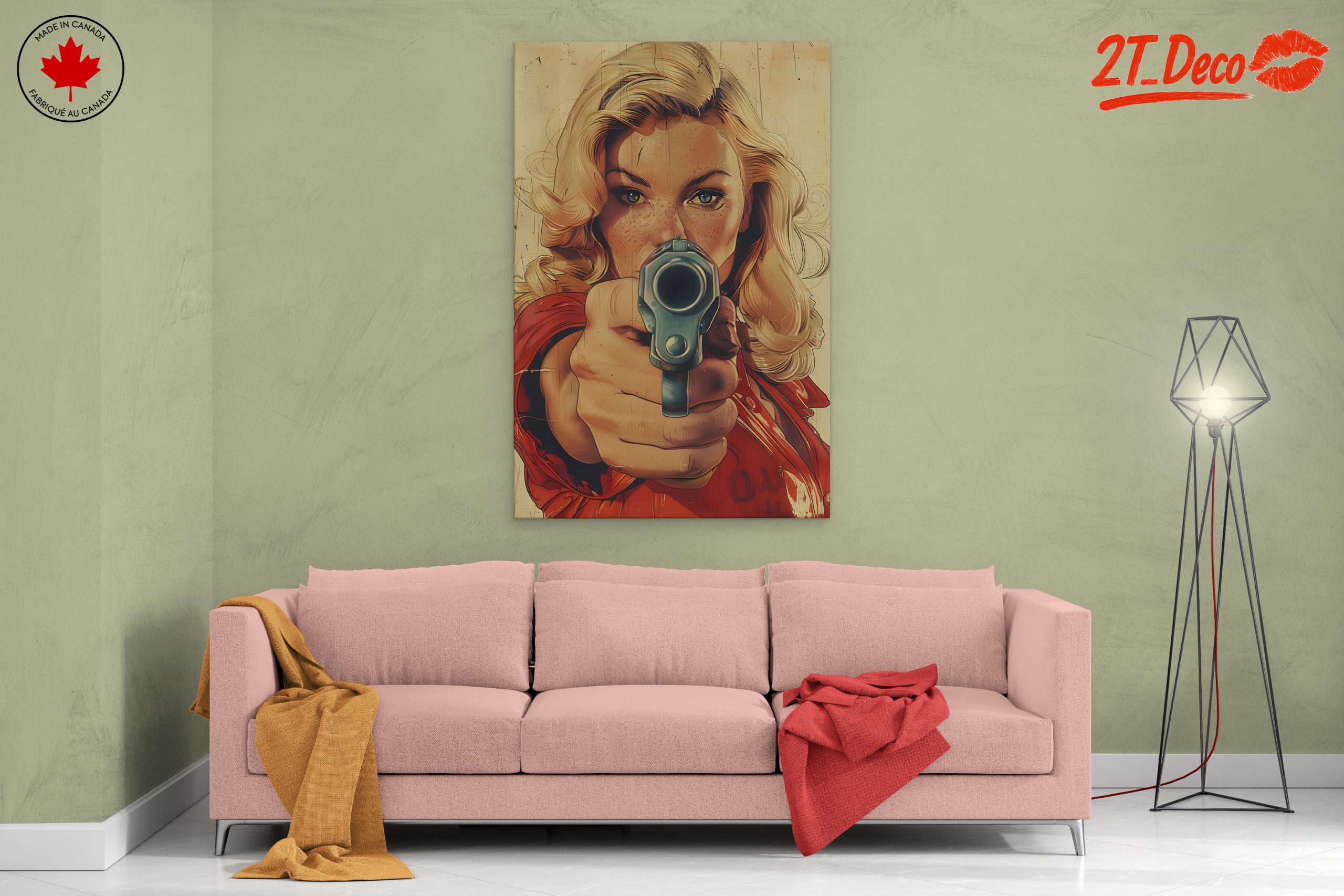 Harley Quinn Pop Art with Gun - Image 2