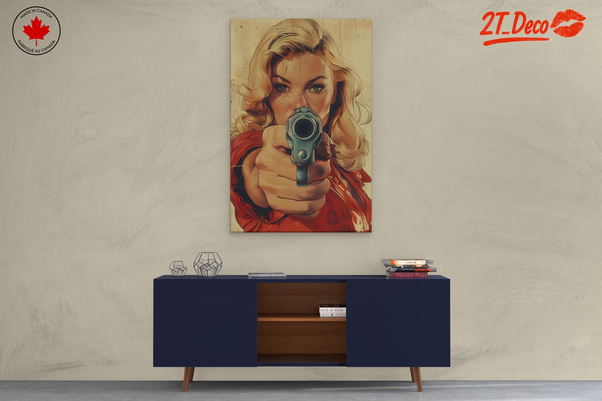 Harley Quinn Pop Art with Gun - Image 3