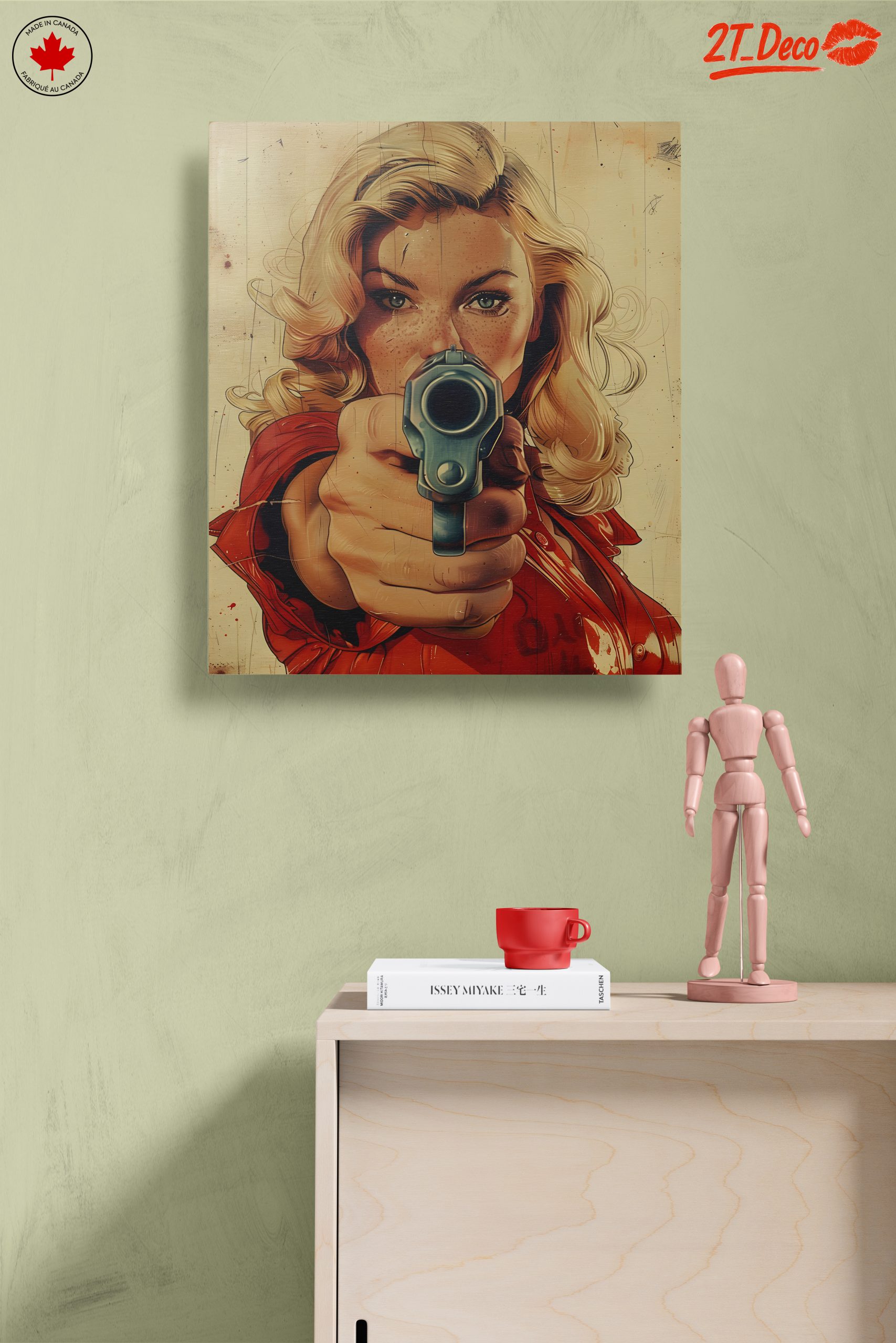 Harley Quinn Pop Art with Gun - Image 14