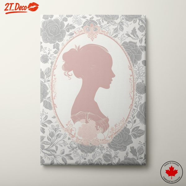 Elegant Silhouette Art with Floral Background
