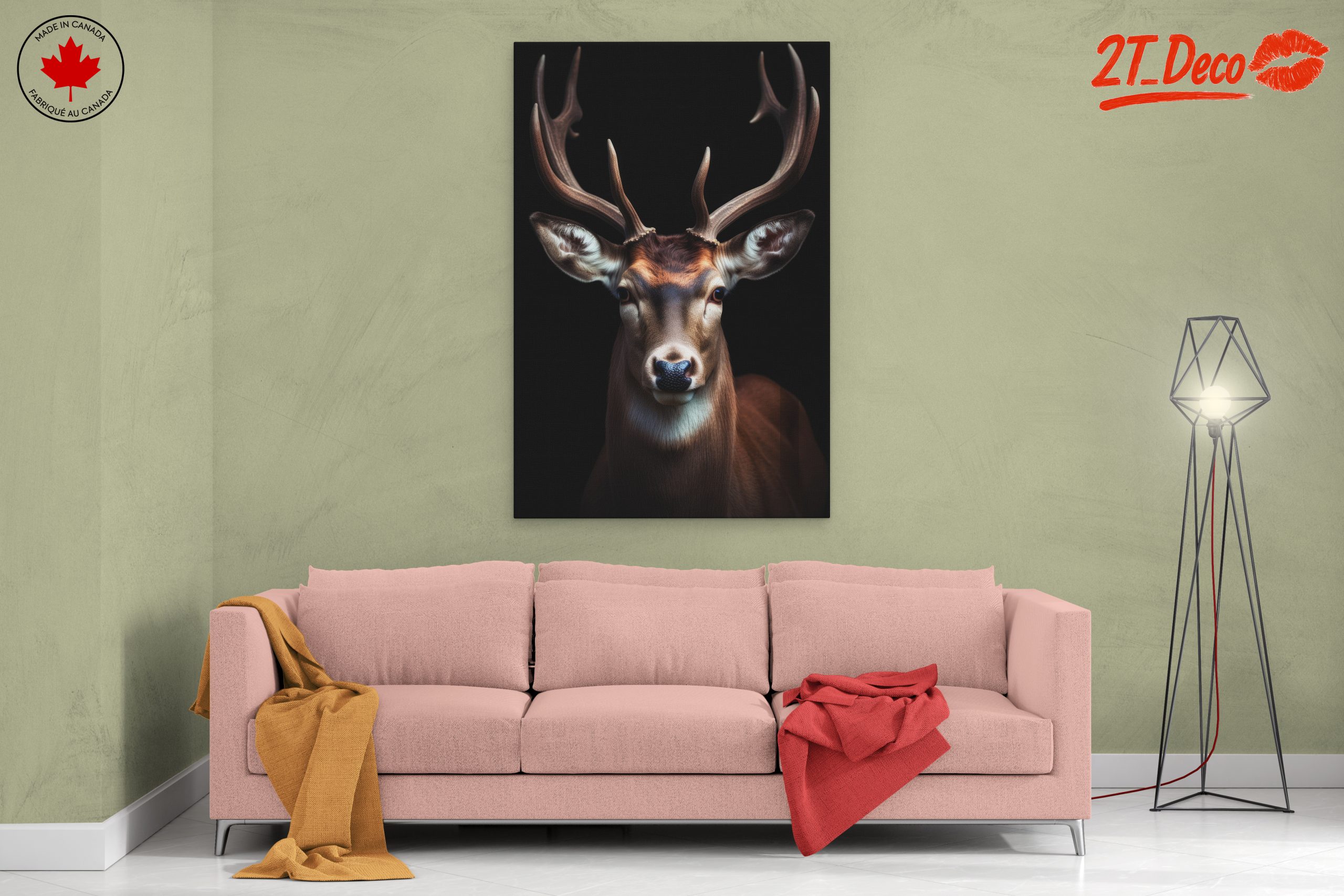 Regal Stag Portrait in Artistic Style - Image 2