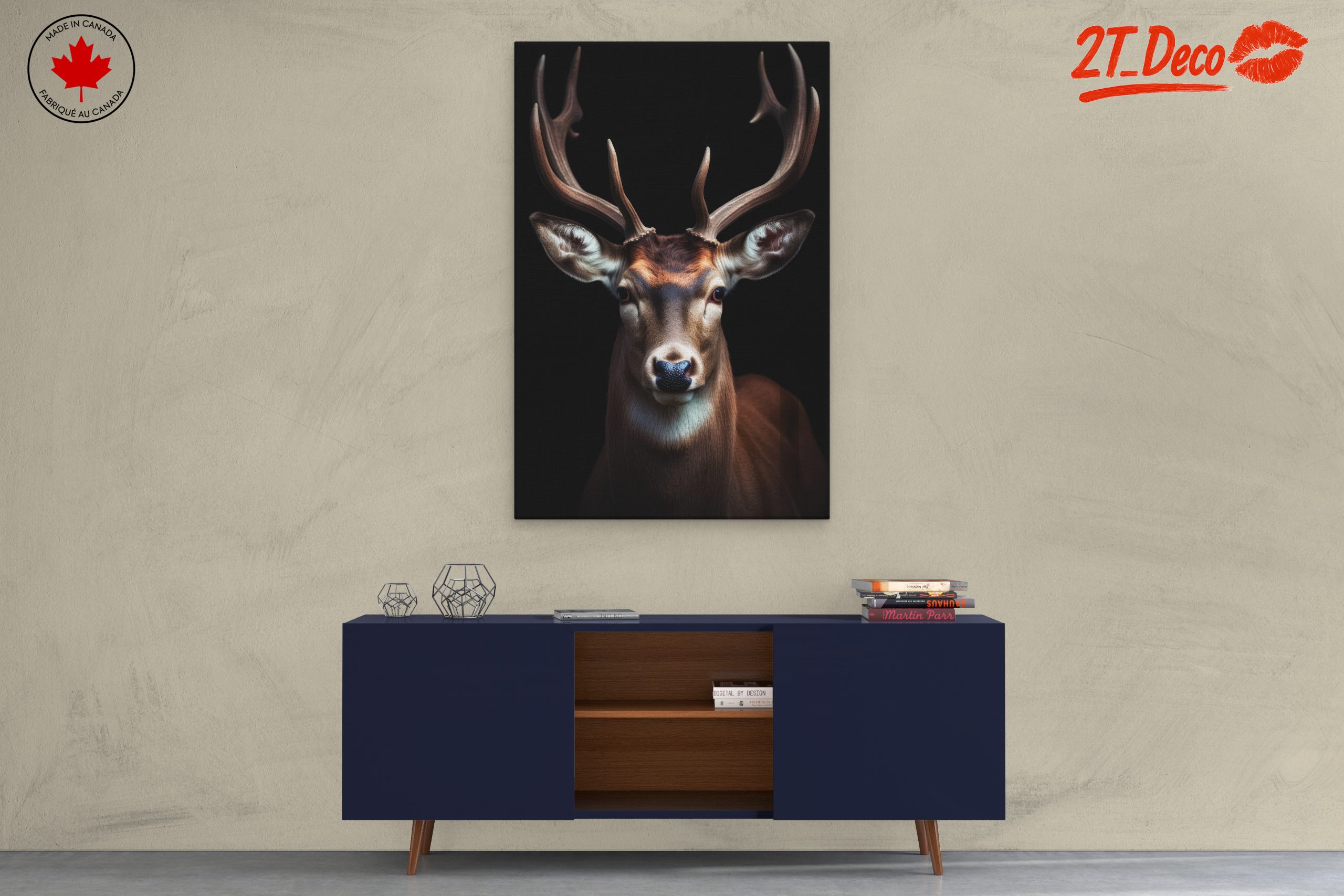 Regal Stag Portrait in Artistic Style - Image 3