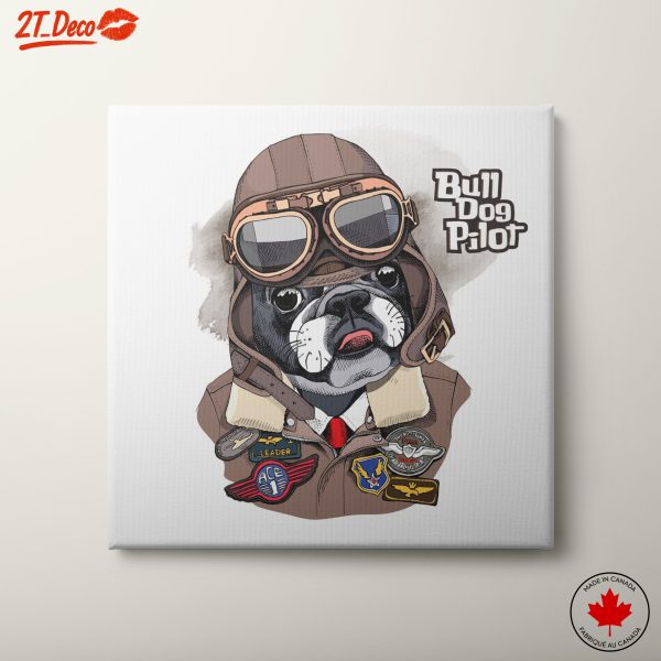 Whimsical Pilot Dog Portrait Art
