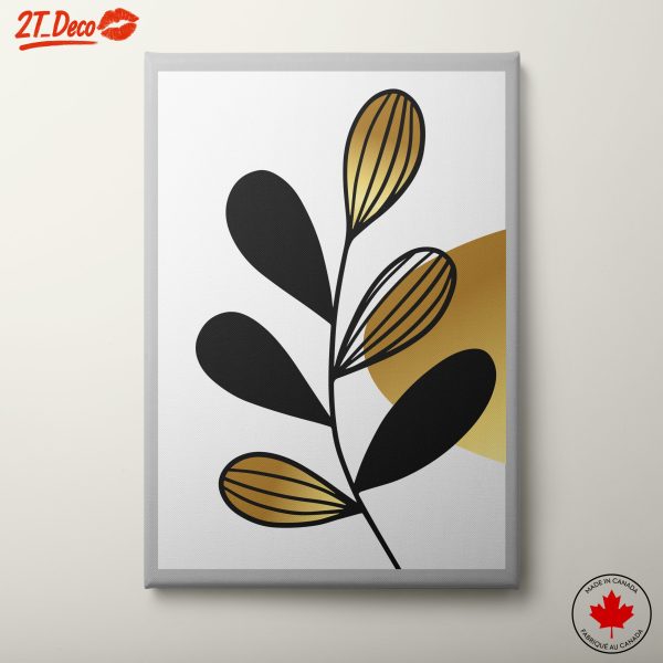 Contemporary Botanical Wall Art with Gold Accents