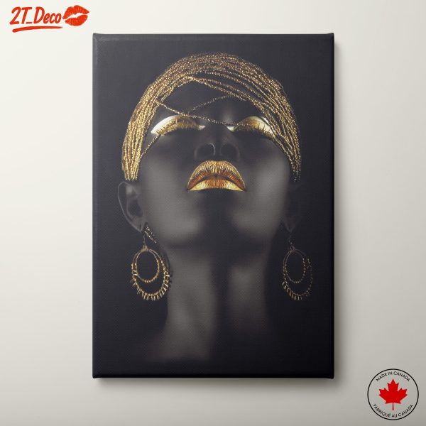 Stunning Afro Art with Golden Accents