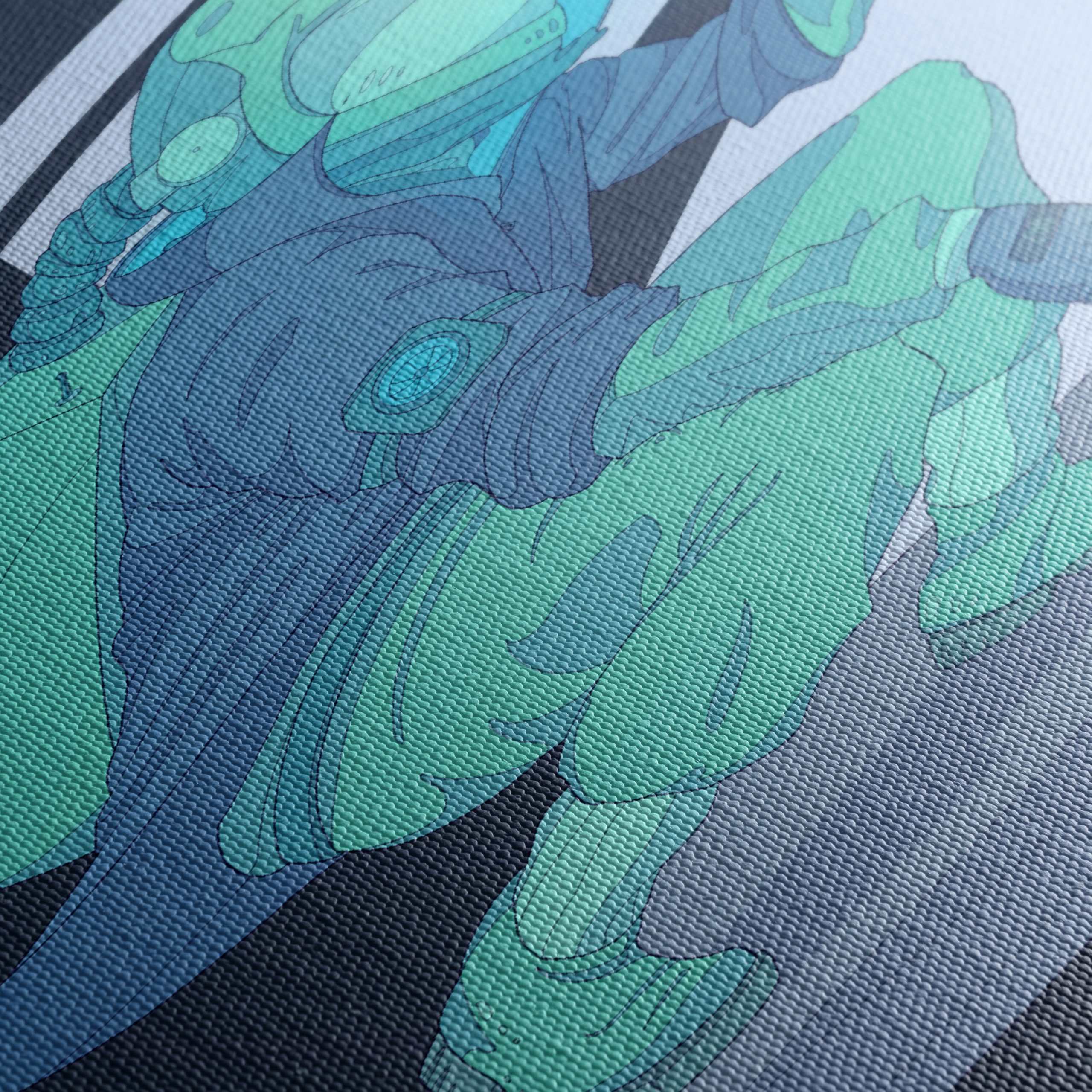 Futuristic Botanical Artwork with Astronaut - Image 5
