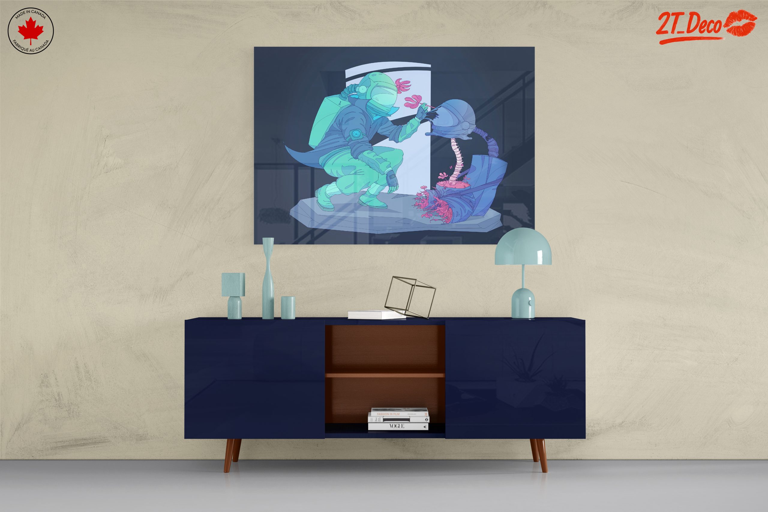 Futuristic Botanical Artwork with Astronaut - Image 8
