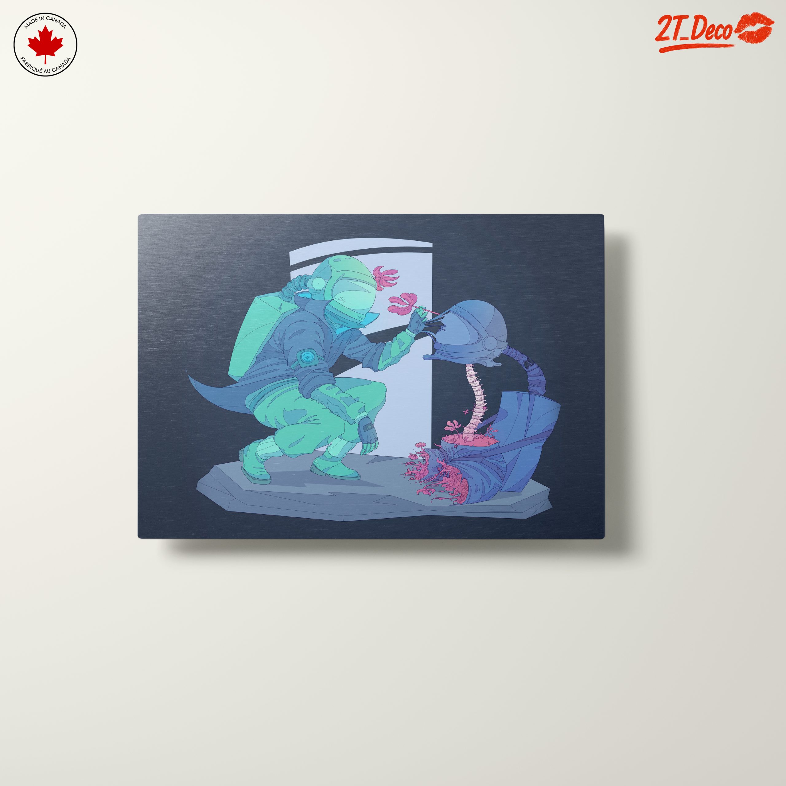 Futuristic Botanical Artwork with Astronaut - Image 10