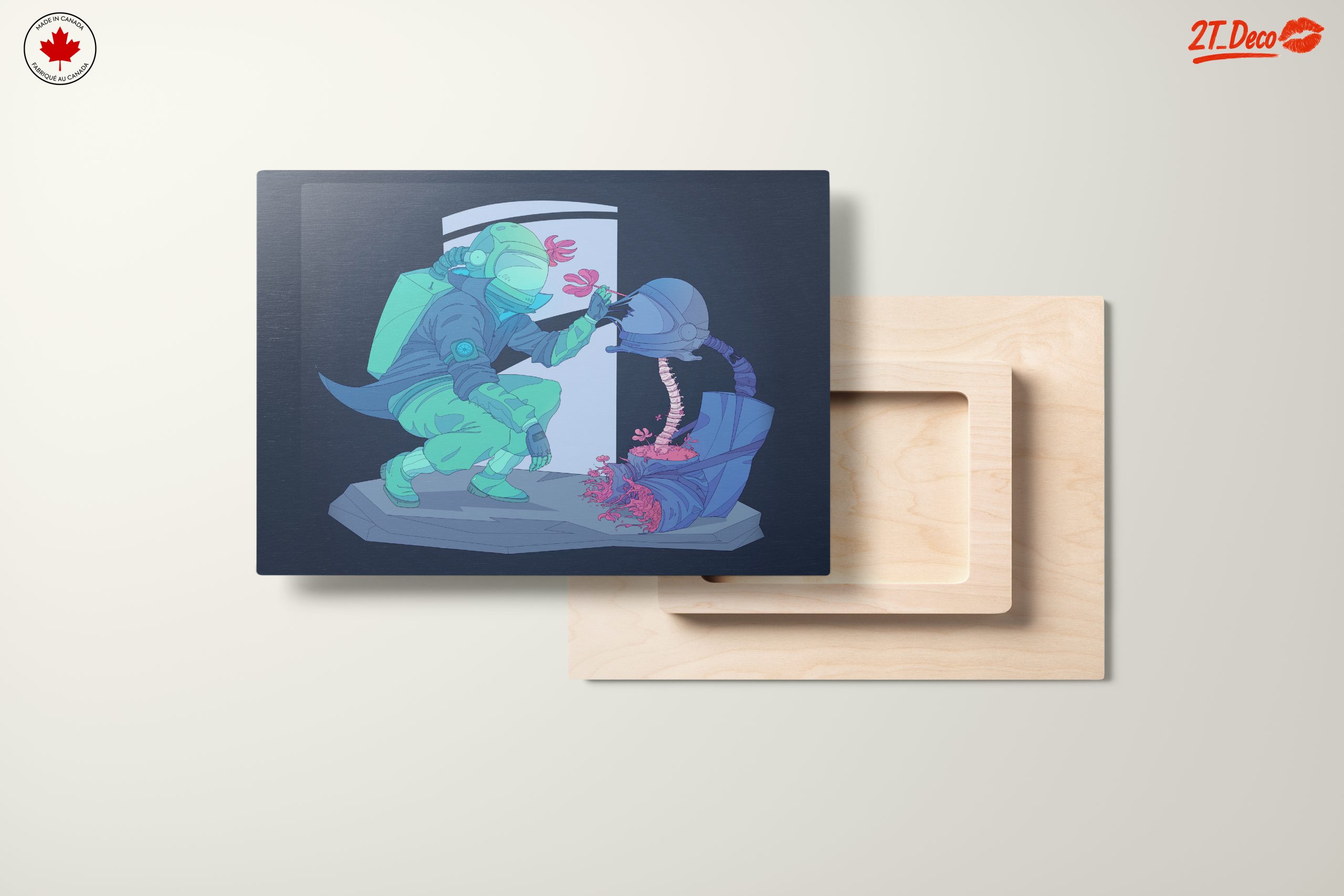 Futuristic Botanical Artwork with Astronaut - Image 11