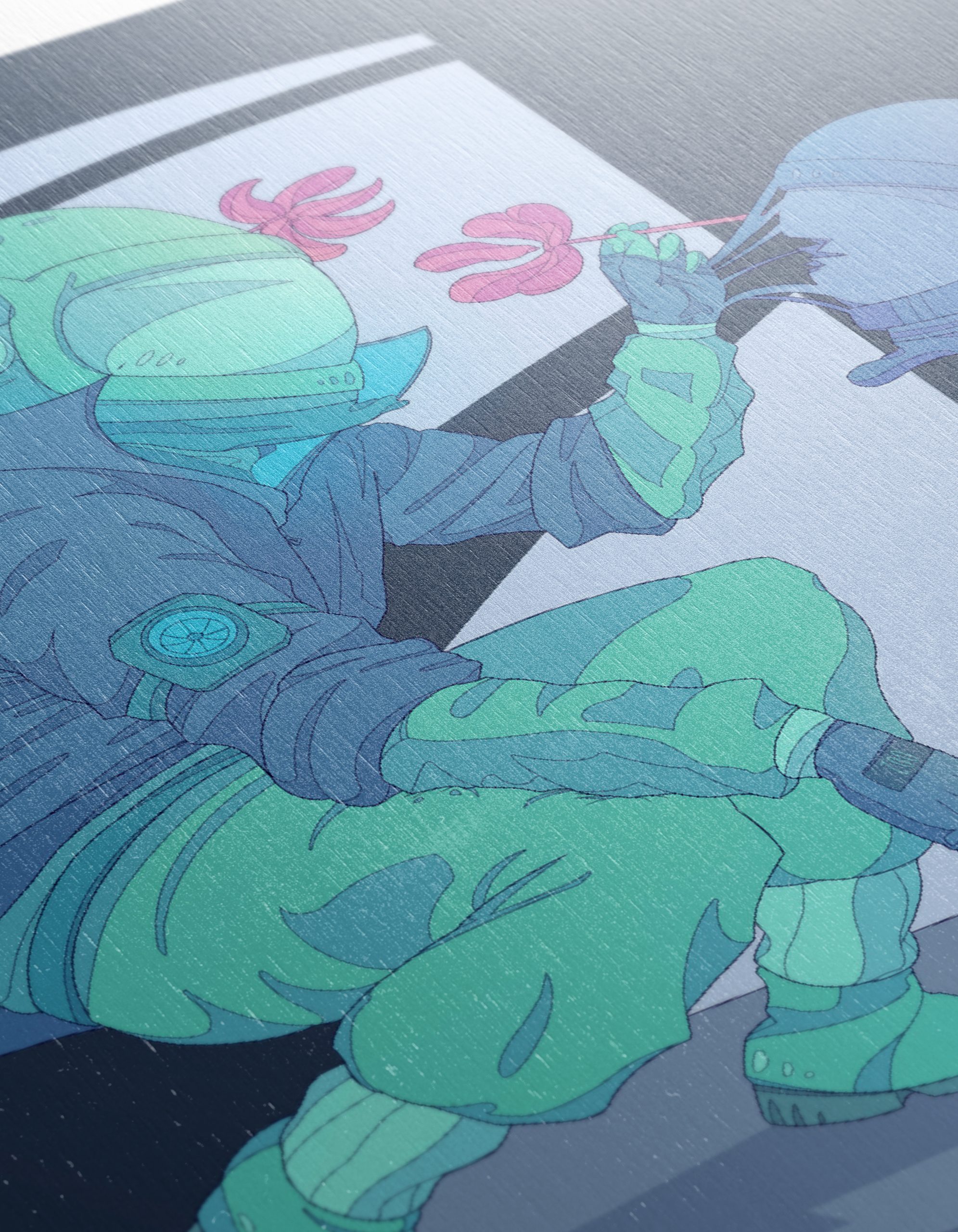 Futuristic Botanical Artwork with Astronaut - Image 12