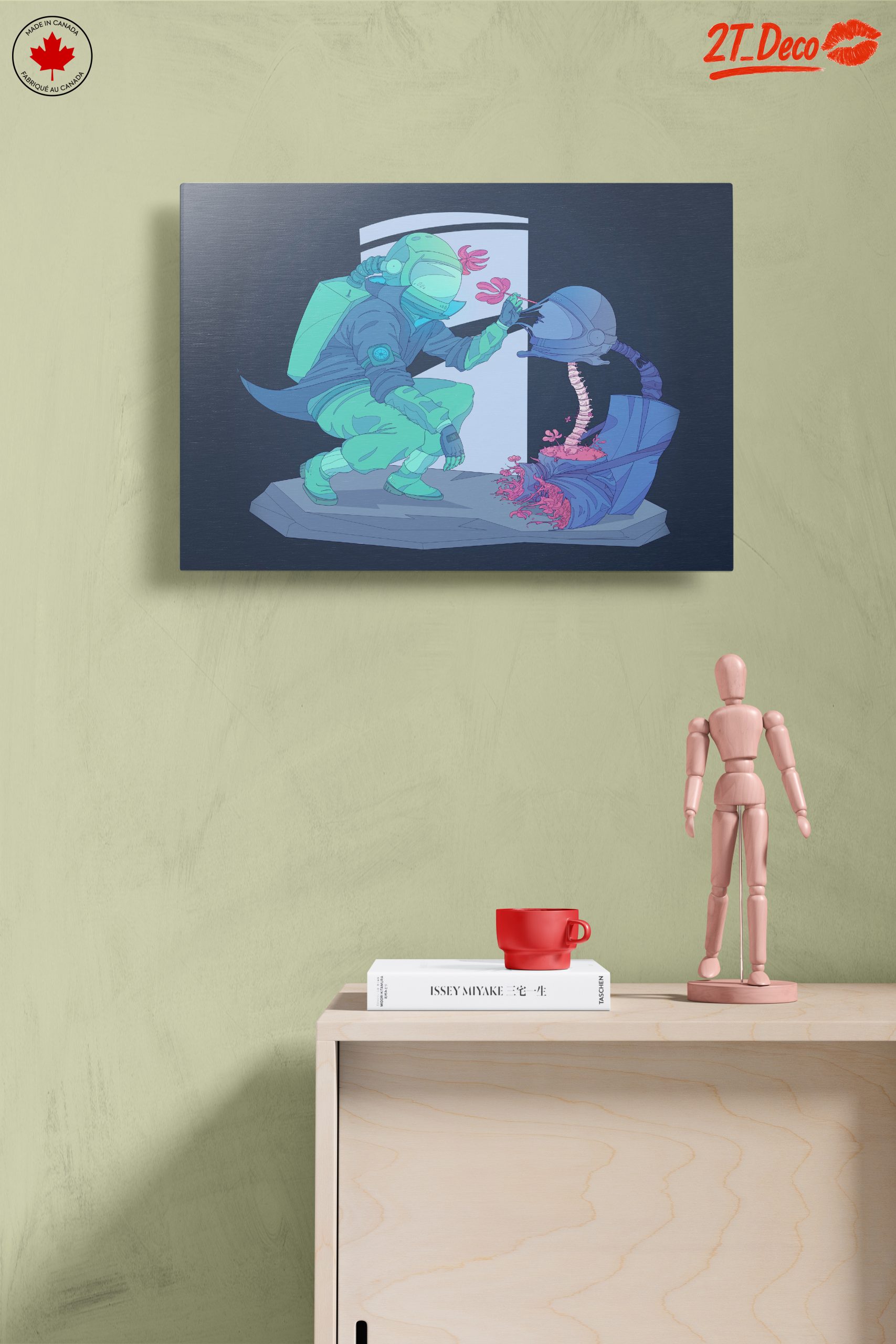 Futuristic Botanical Artwork with Astronaut - Image 14