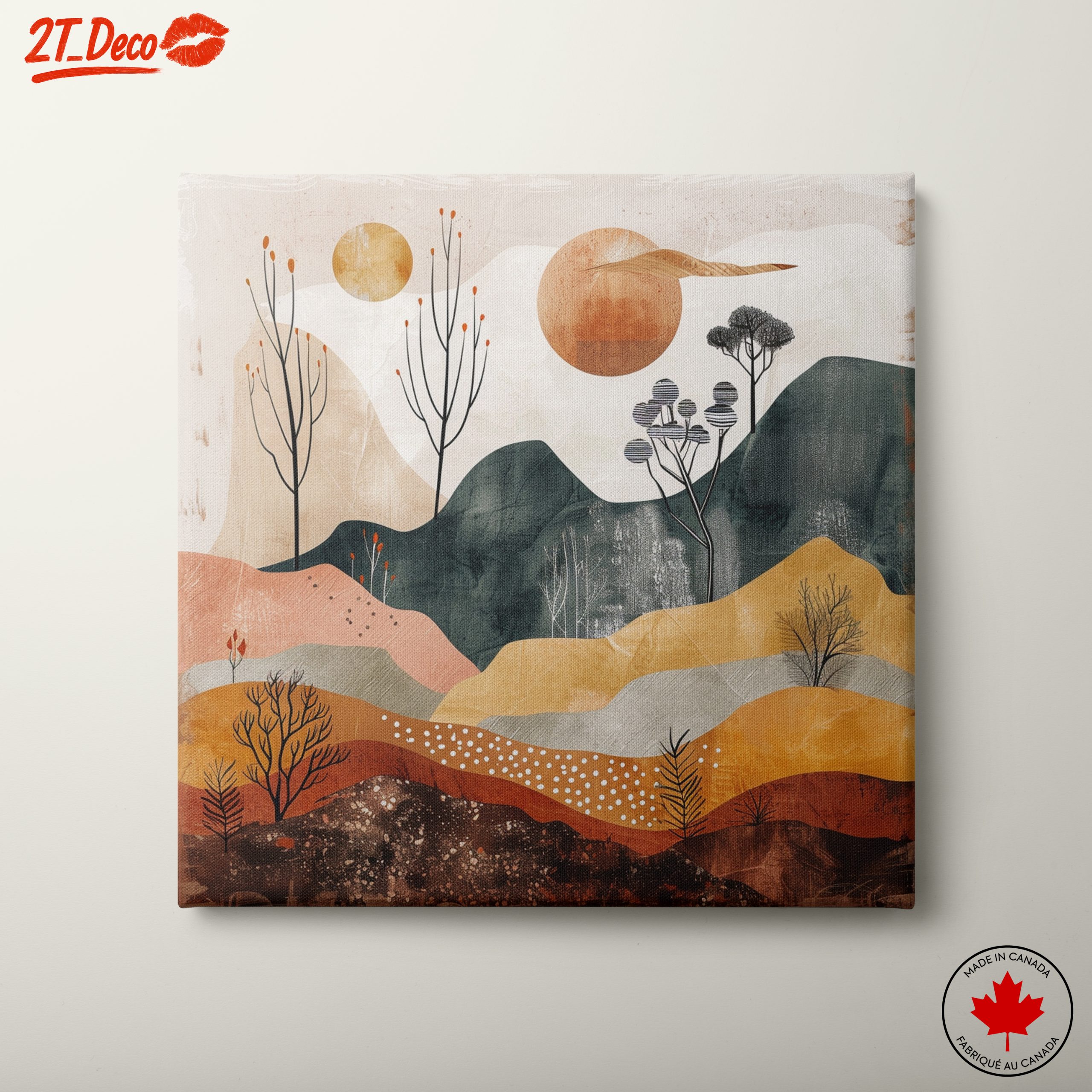 Modern Abstract Landscape with Earth Tones