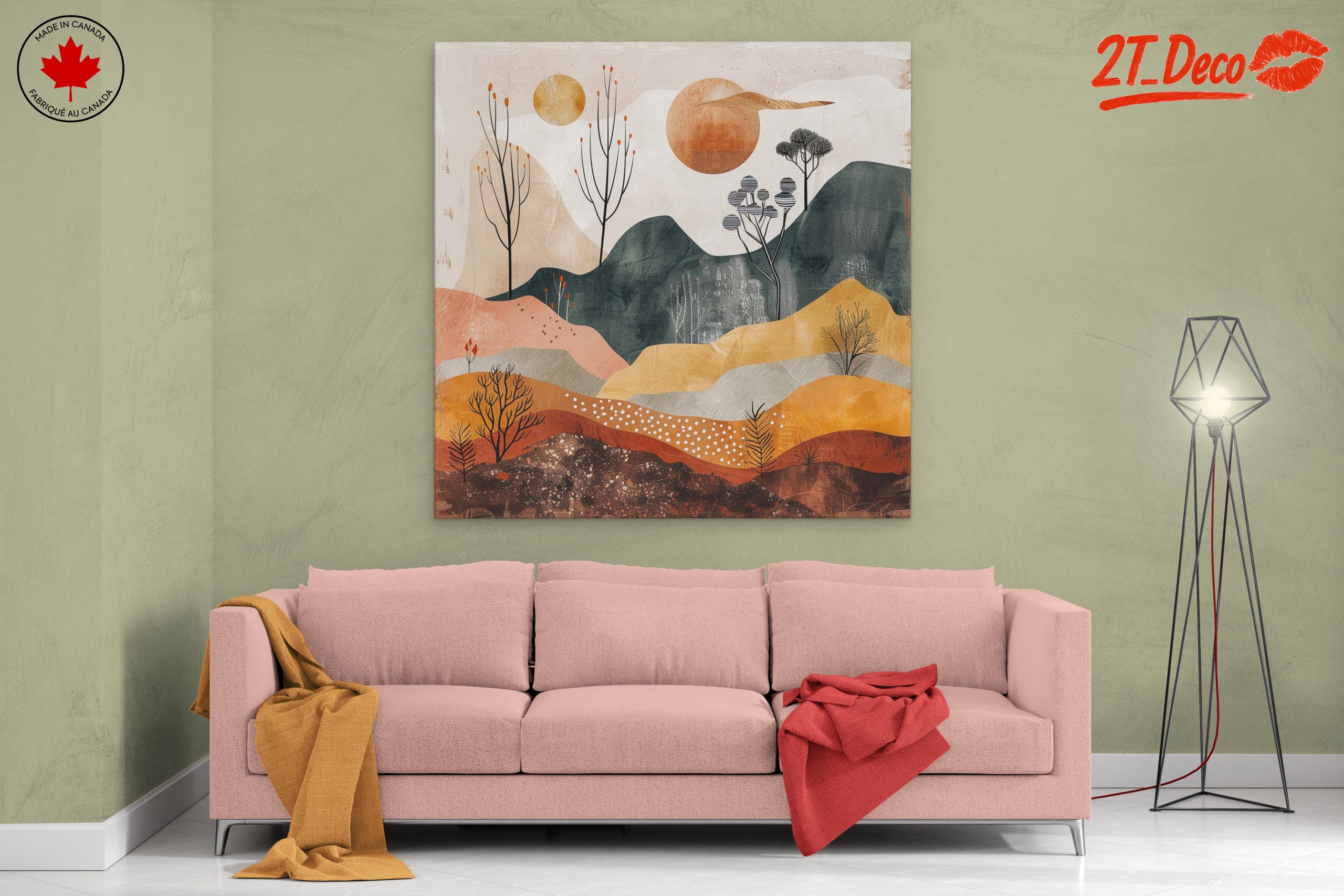 Modern Abstract Landscape with Earth Tones - Image 2