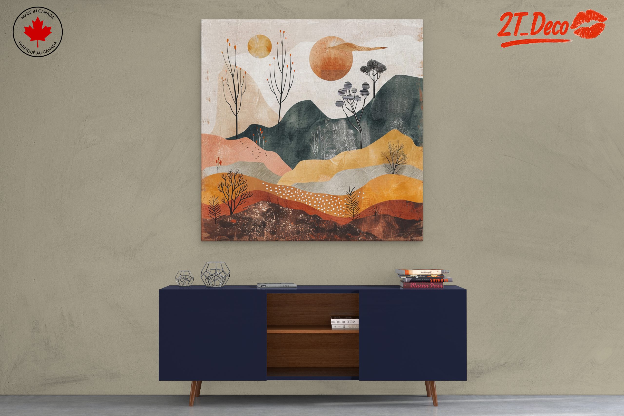 Modern Abstract Landscape with Earth Tones - Image 3