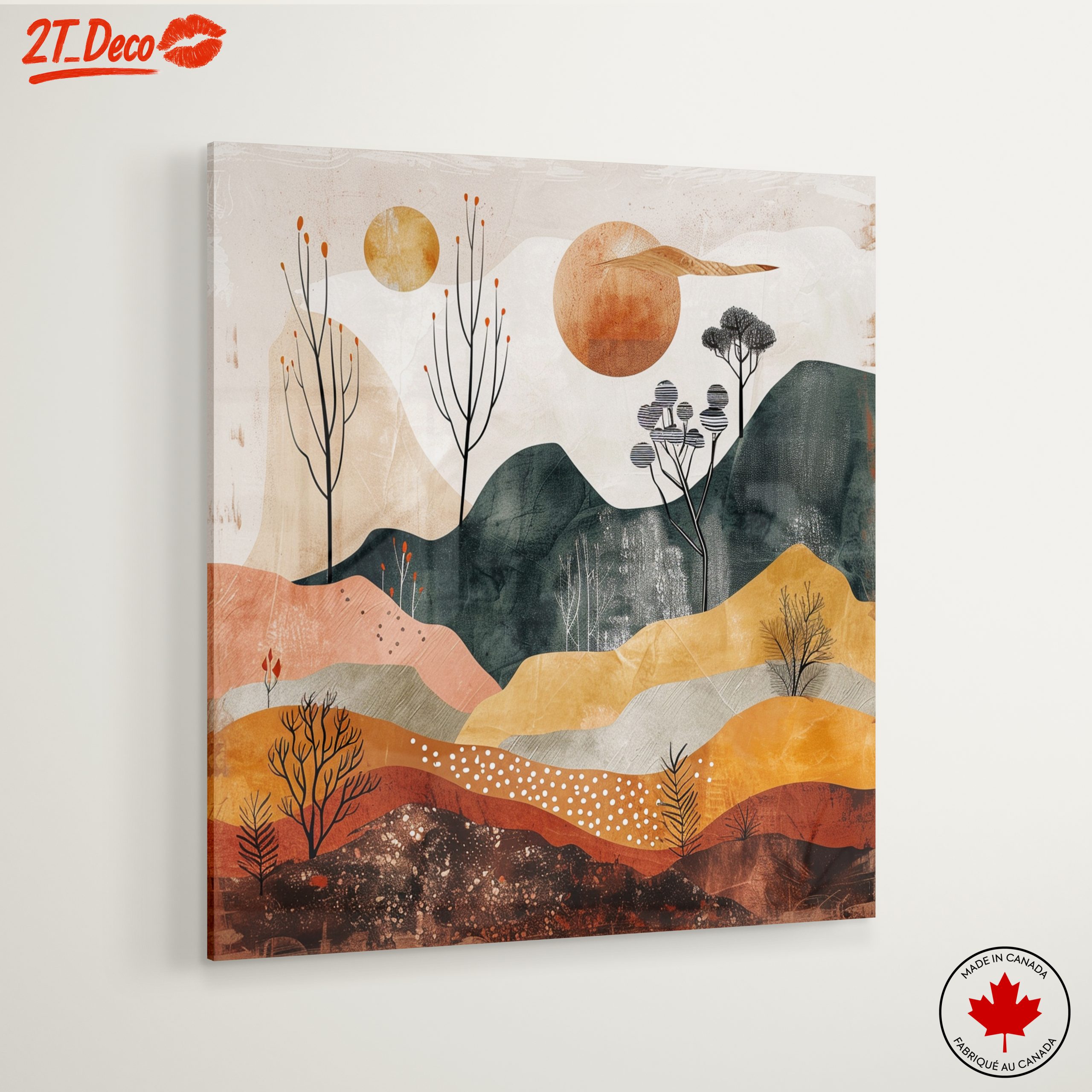 Modern Abstract Landscape with Earth Tones - Image 6