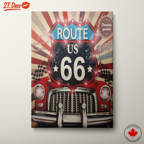 Route 66 Vintage Car Garage Art