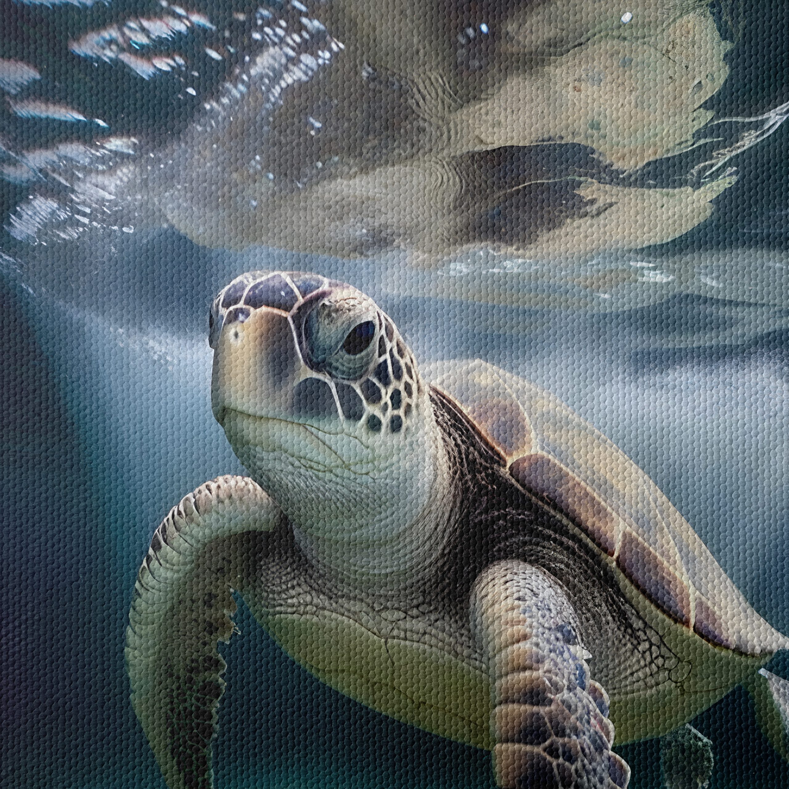Turtle Swimming Underwater Art - Image 4