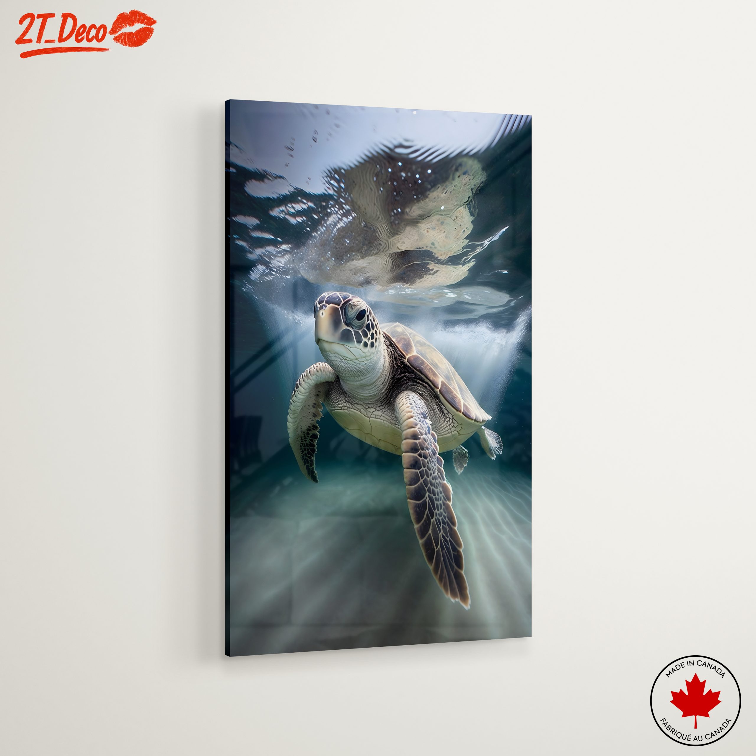 Turtle Swimming Underwater Art - Image 6