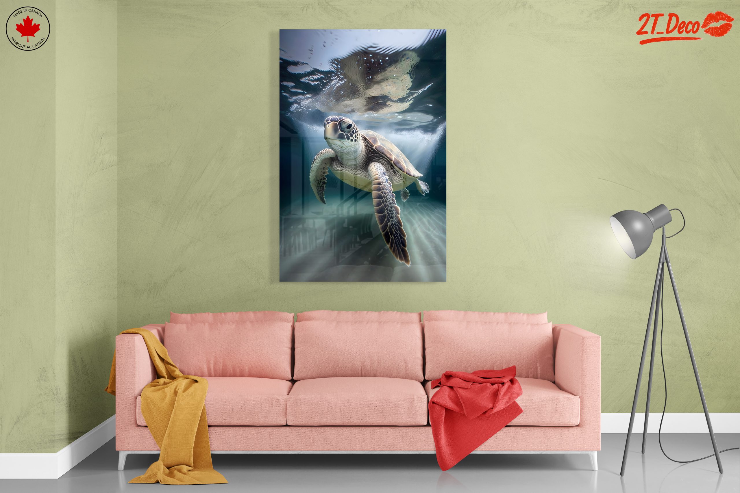 Turtle Swimming Underwater Art - Image 7