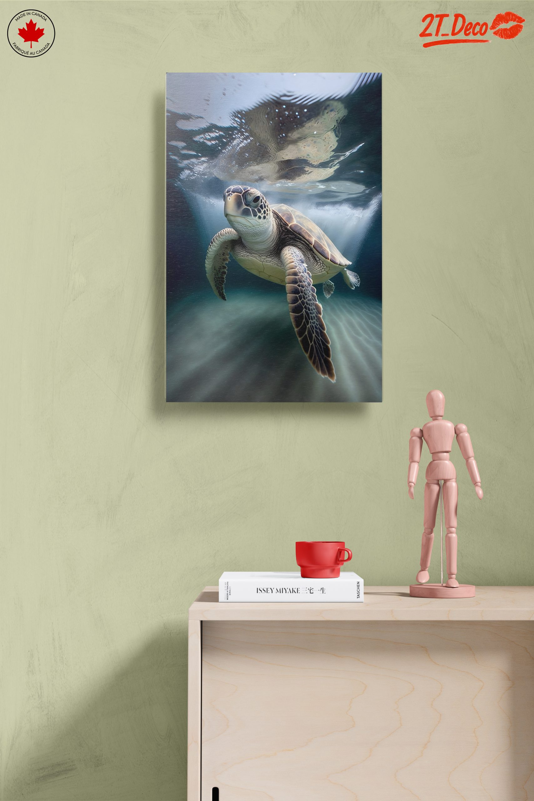 Turtle Swimming Underwater Art - Image 14