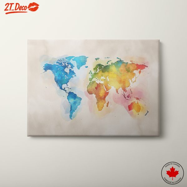 Colorful Abstract World Map Art 3