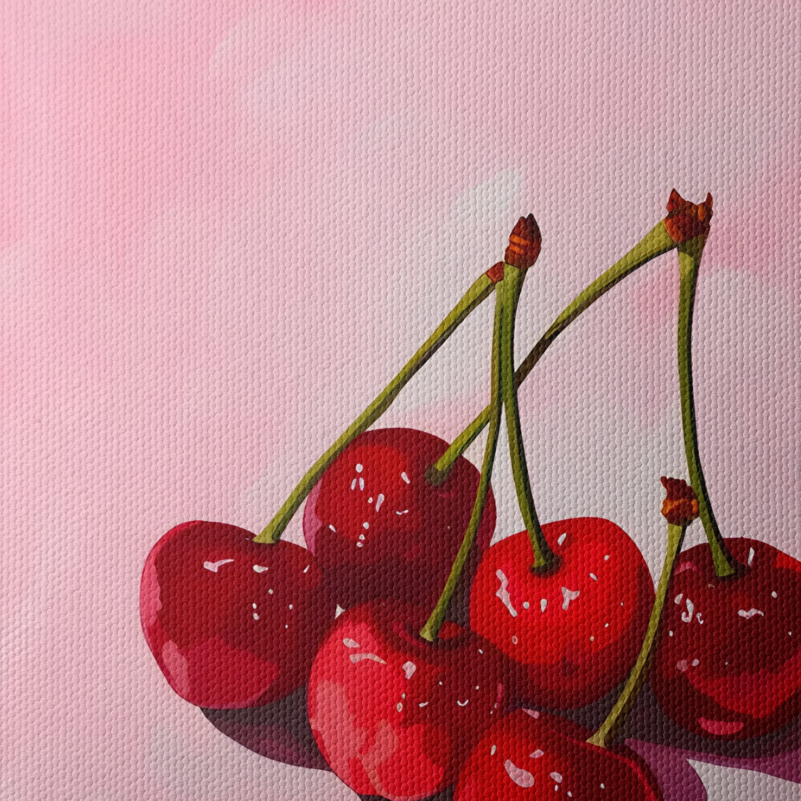 Cherries on Pink Abstract Background - Image 4
