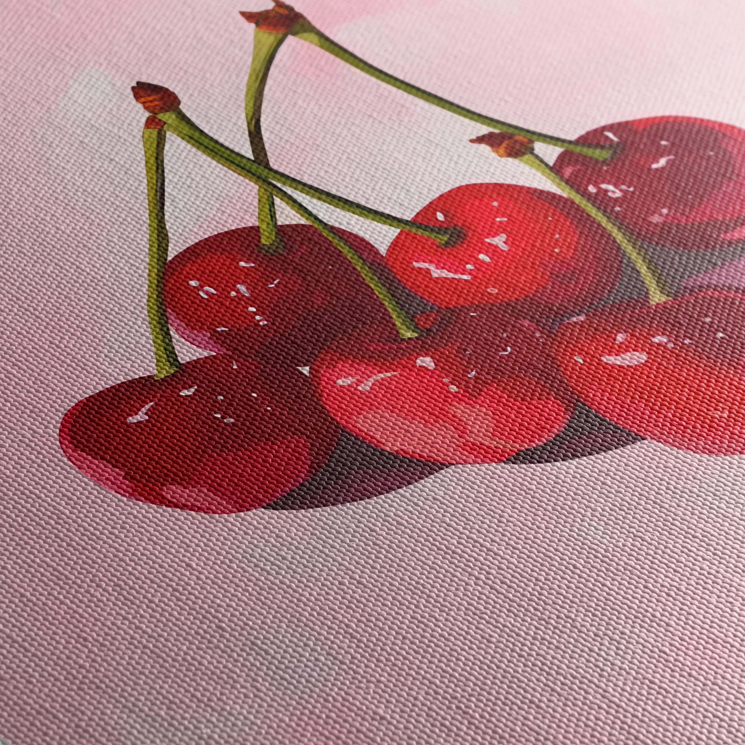 Cherries on Pink Abstract Background - Image 5