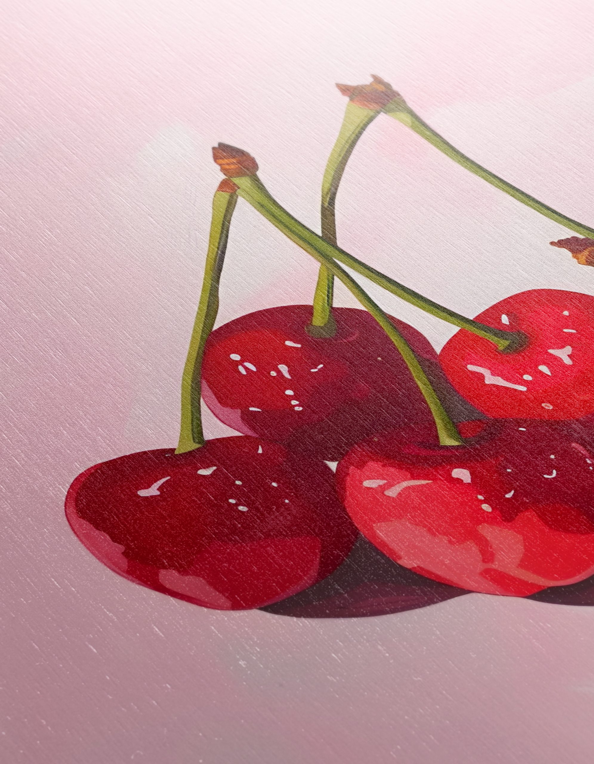 Cherries on Pink Abstract Background - Image 12