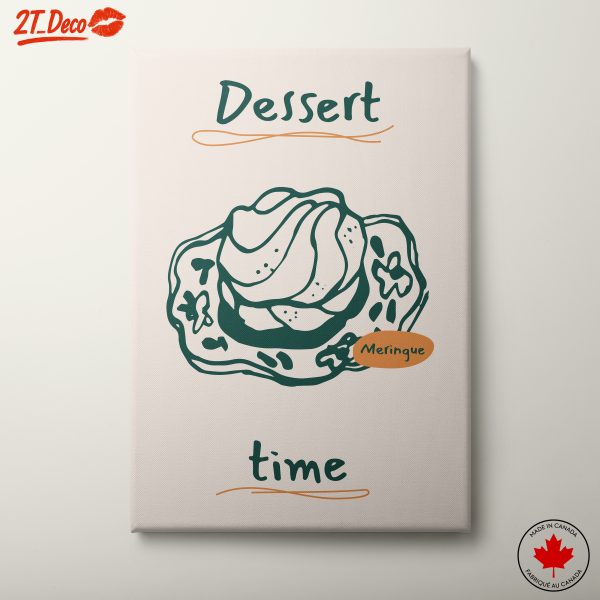 Stylized Dessert Illustration for Kitchen Decor