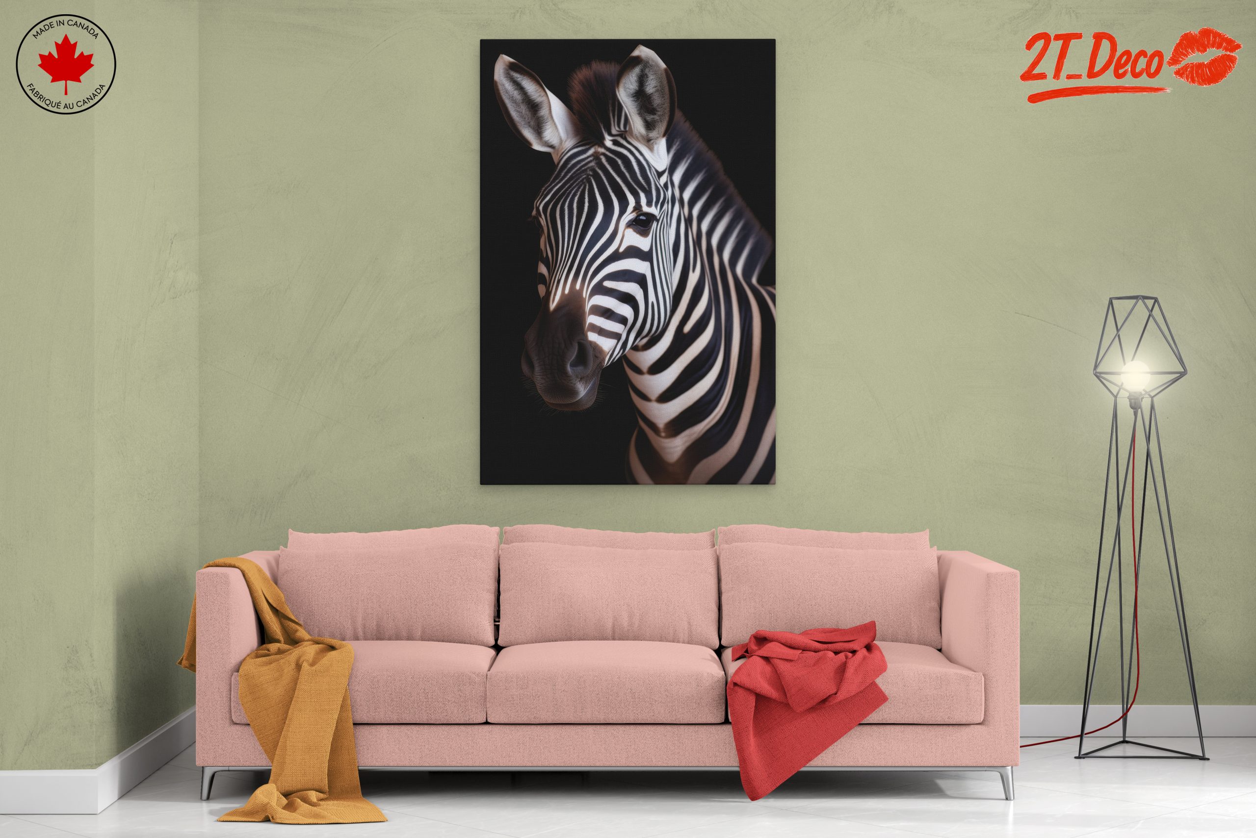 Majestic Zebra Portrait Against Black Background - Image 2