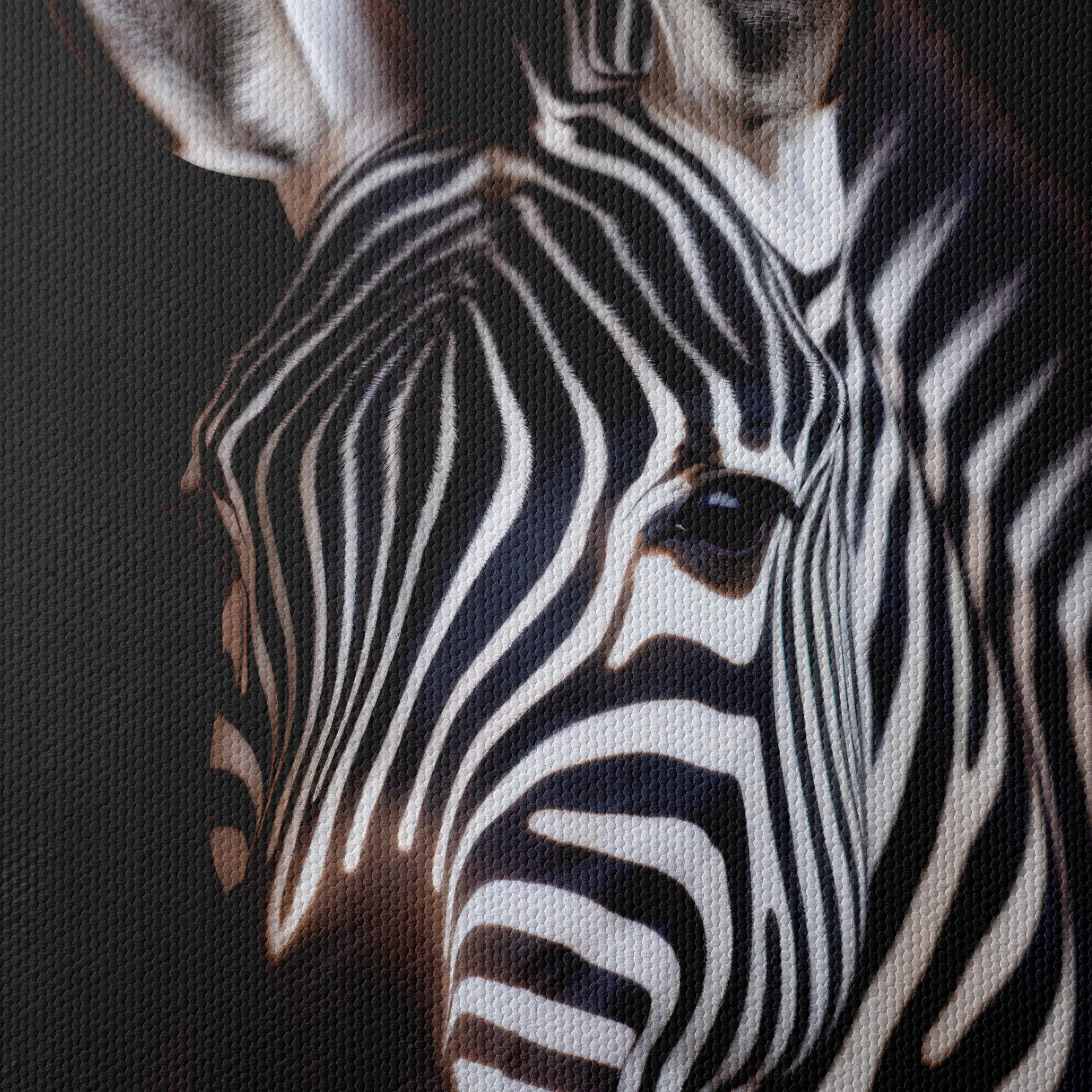 Majestic Zebra Portrait Against Black Background - Image 4